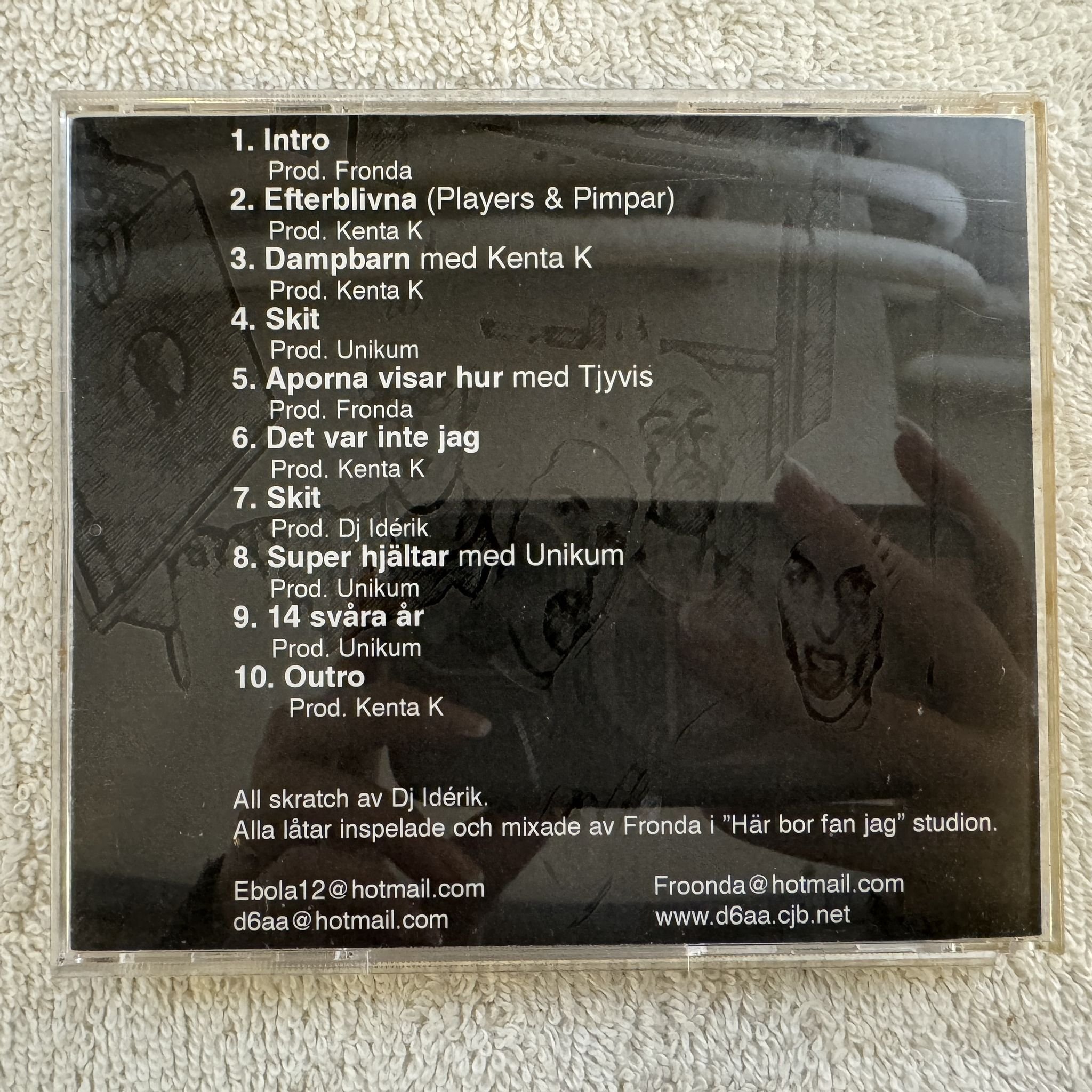 Omslagsbild för skivan EFTERBLIVNA players & pimpar CD 2001 demo SWERAP