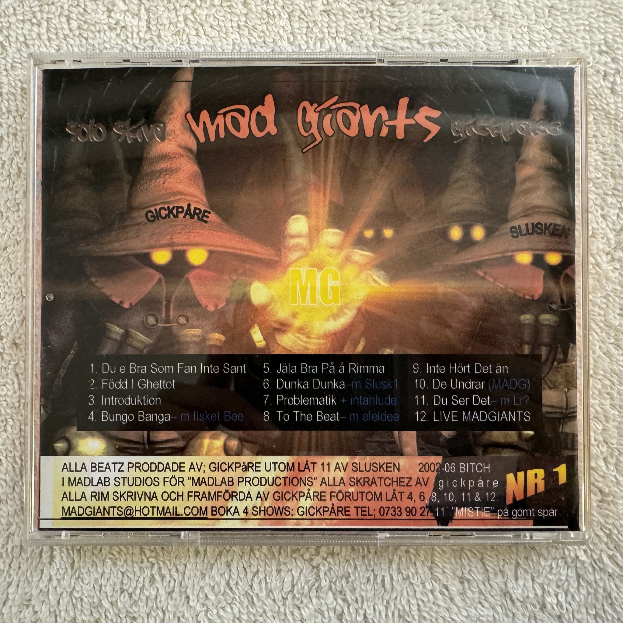 Omslagsbild för skivan GICKPÅRE riktigt jäla bra på å rimma CD 2002 demo SWERAP