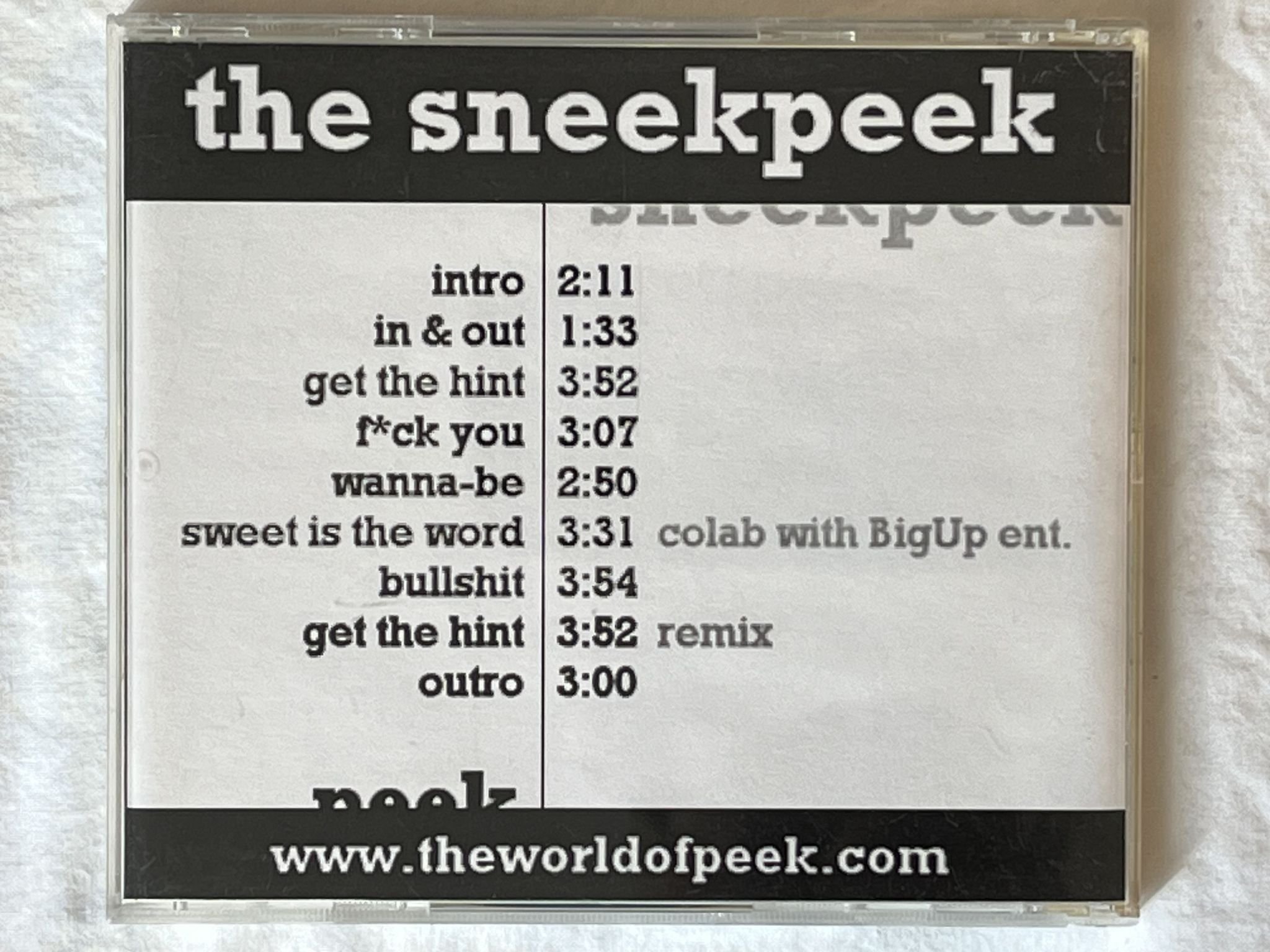 Omslagsbild för skivan PEEK the sneekpeek CD 200? demo SWERAP