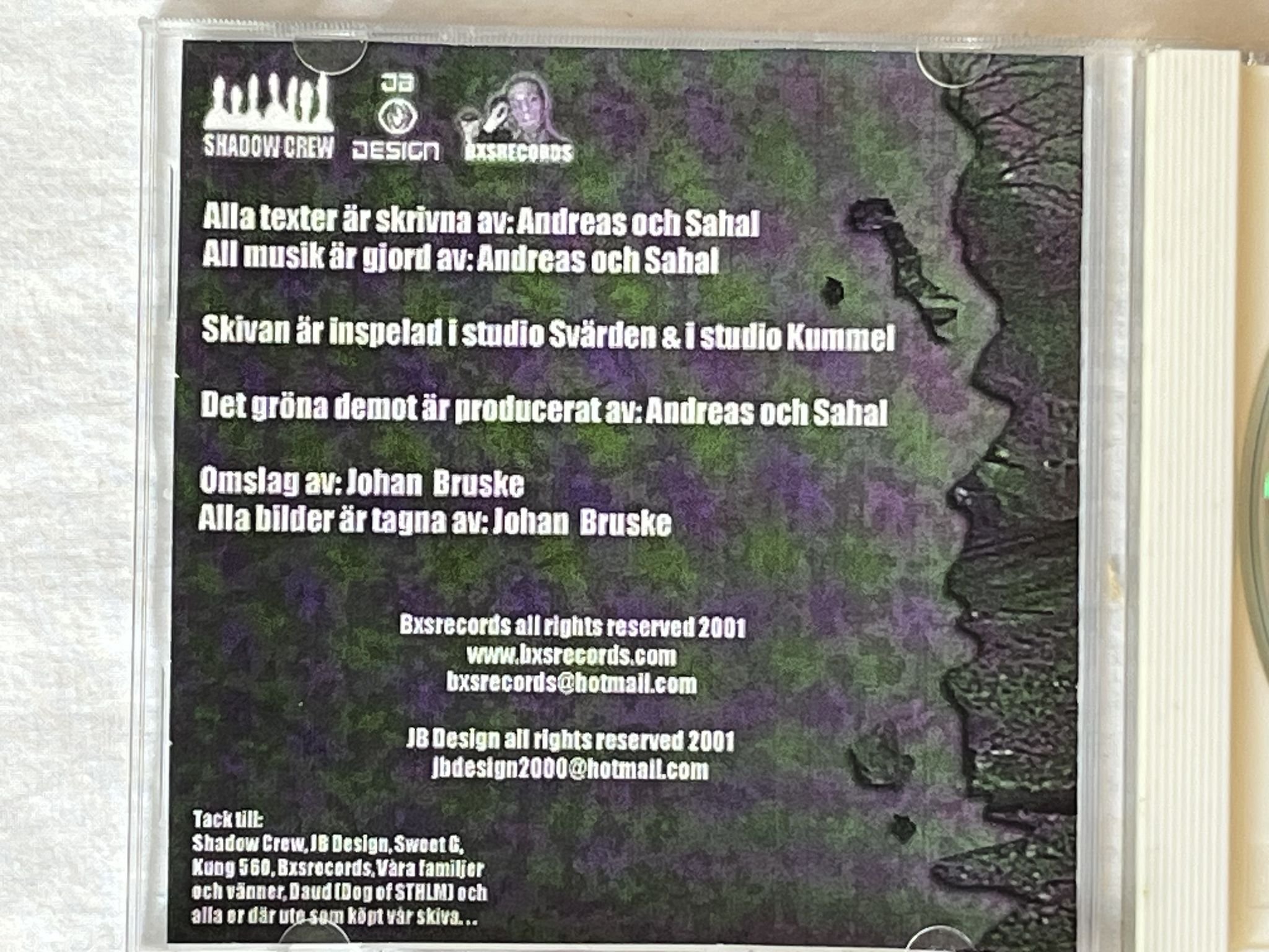 Omslagsbild för skivan BXS Det Gröna Demot CD 2001 SWERAP
