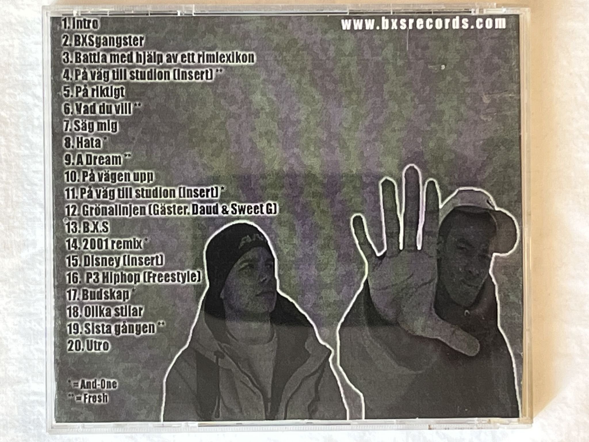 Omslagsbild för skivan BXS Det Gröna Demot CD 2001 SWERAP