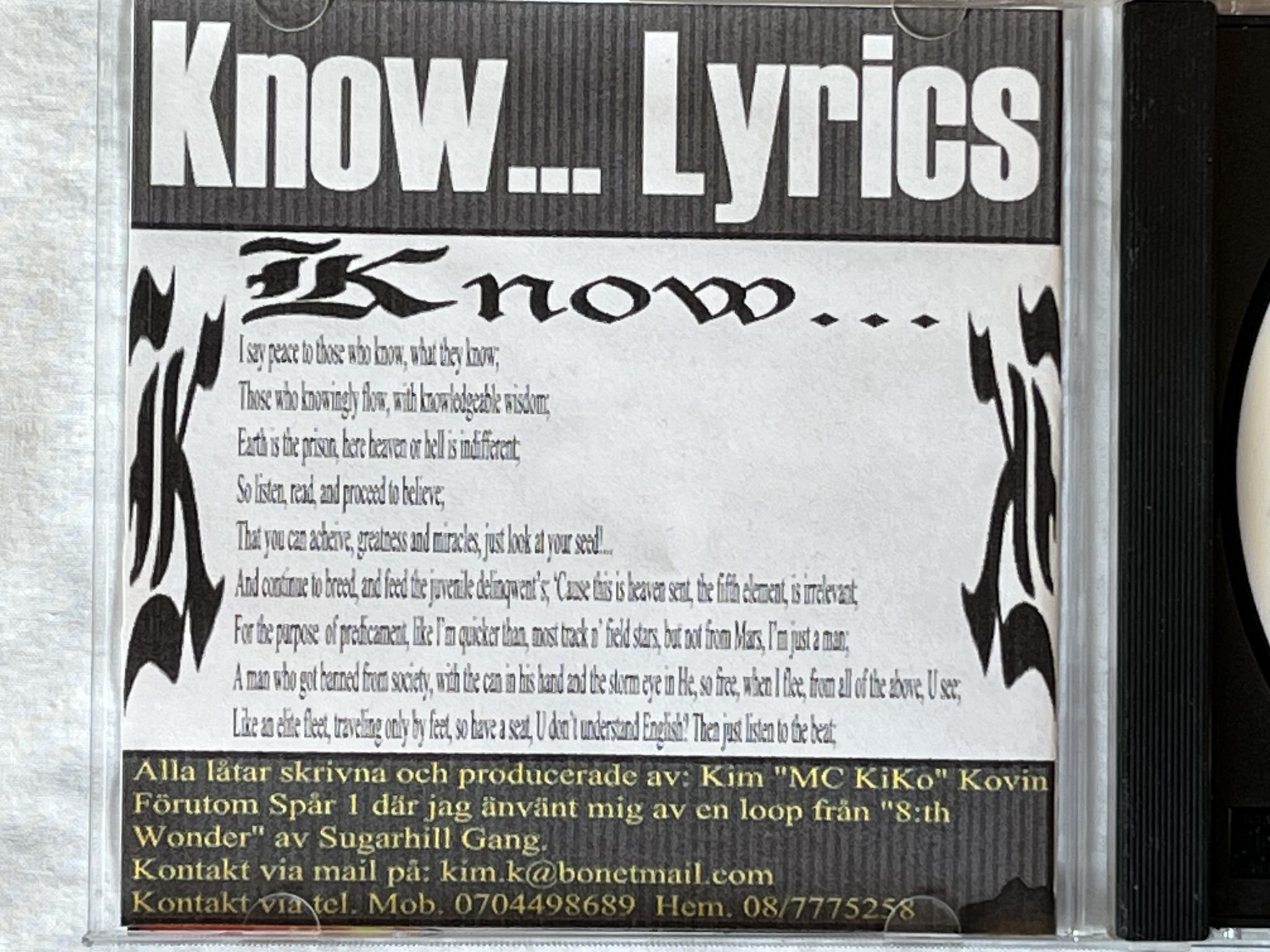 Omslagsbild för skivan MC KIKO demotape 2002 CD SWERAP