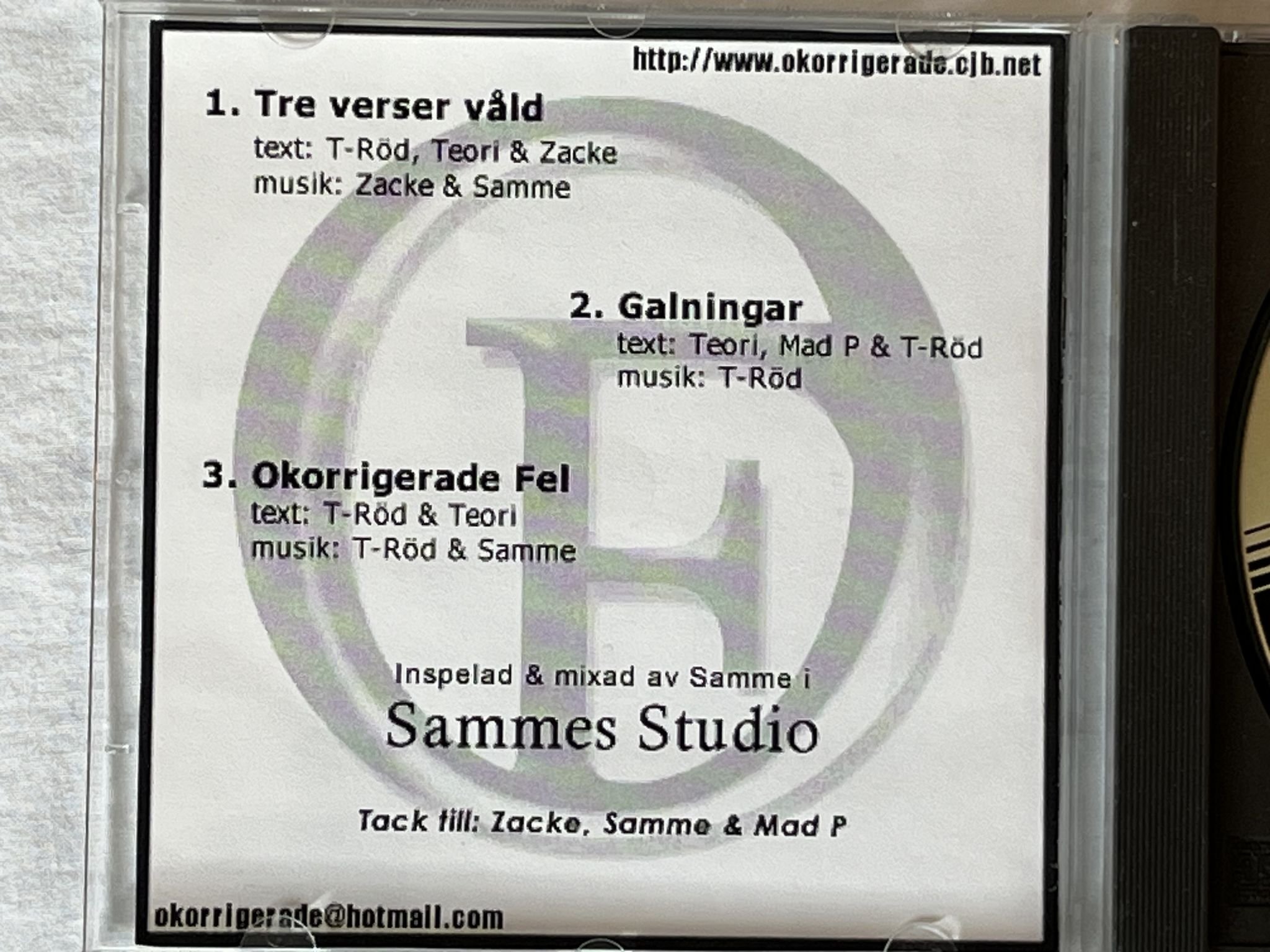 Omslagsbild för skivan OKORRIGERADE FEL demo CD 200? SWERAP