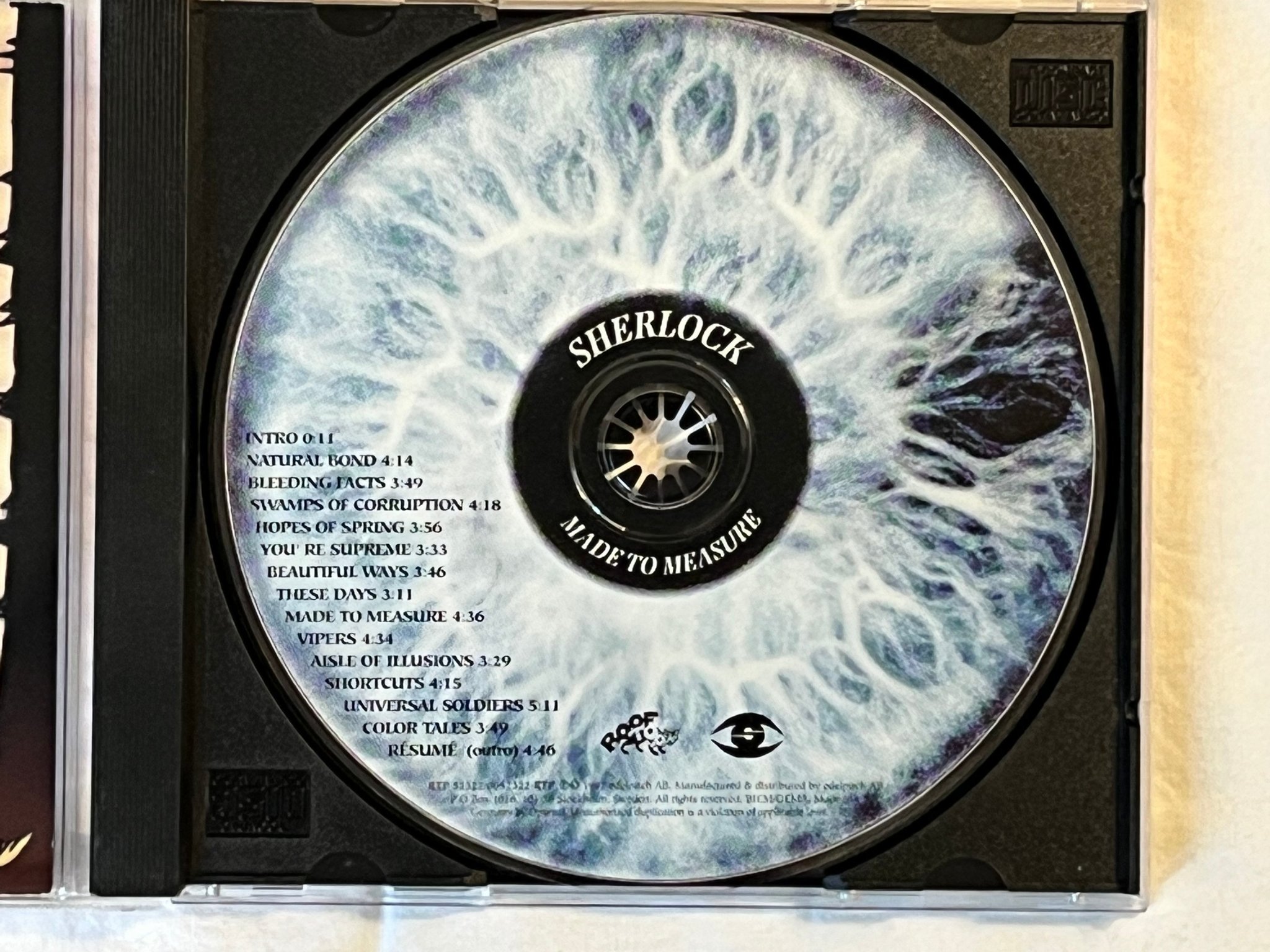 Omslagsbild för skivan SHERLOCK made to measure CD 1997 ROOFTOP RTP 52322 SWERAP