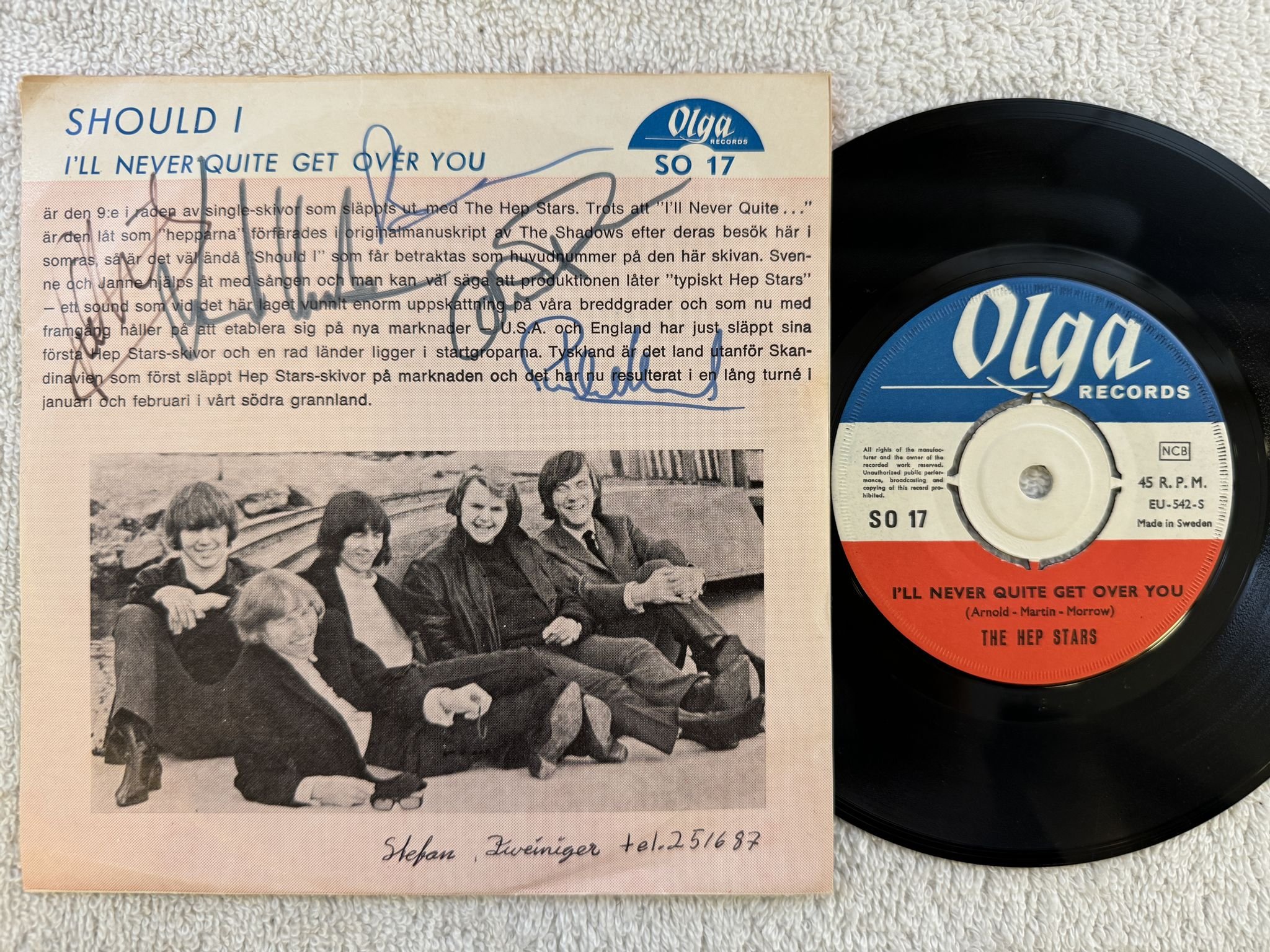 Omslagsbild för skivan HEP-STARS sould I 7" -65 OLGA RECORDS SO 17 *** FULLY SIGNED ***