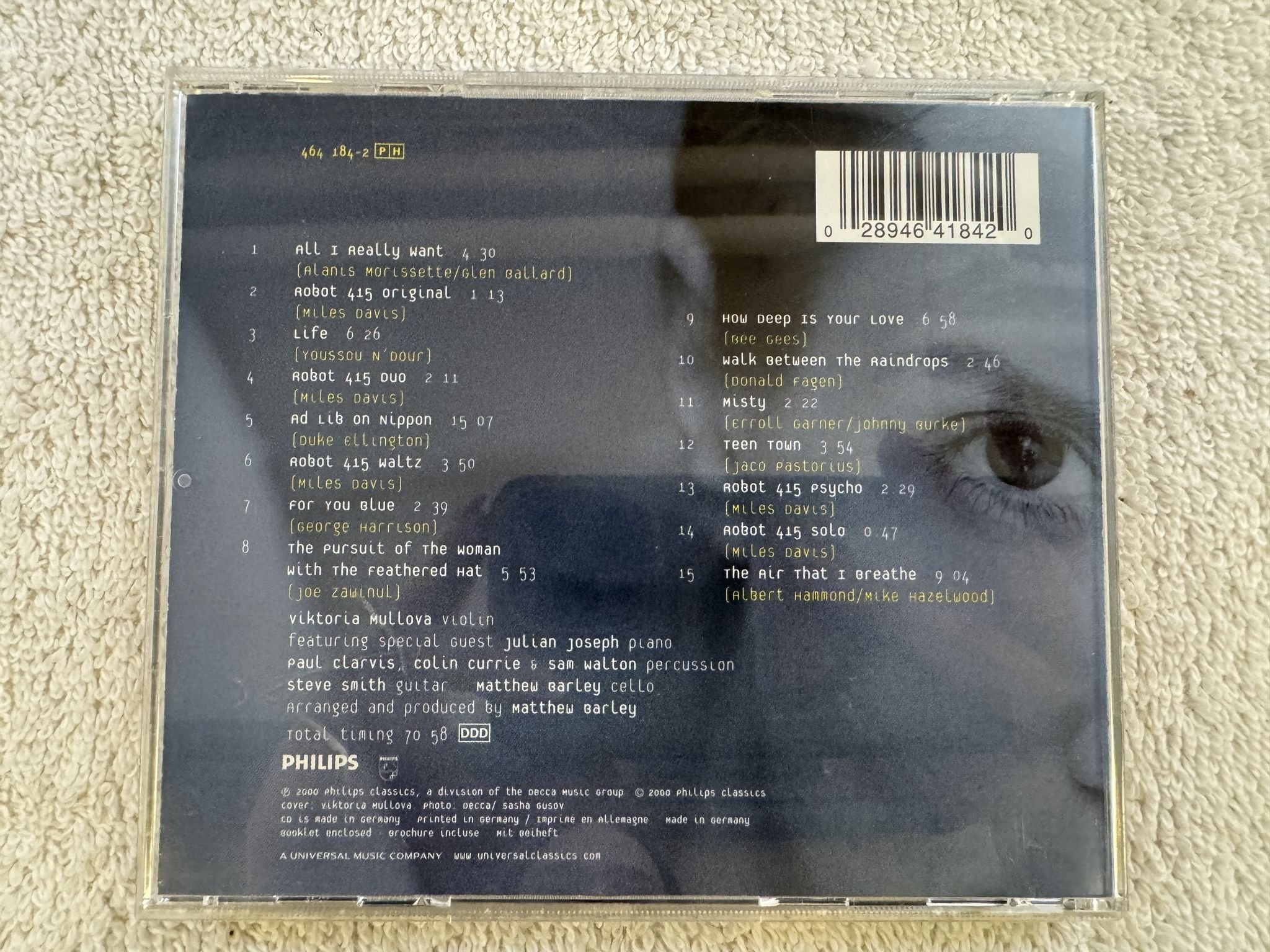 Omslagsbild för skivan VIKTORIA MULLOVA Through The Looking Glass CD PHILIPS 464 184-2 ** SIGNED **