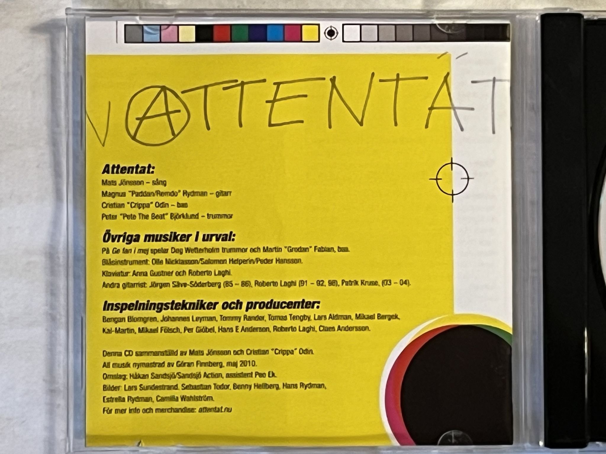 Omslagsbild för skivan ATTENTAT Attentat Är Bäst! CD 2010 RYKKMAN REKKORDS RYKK 008 *** SIGNED ***
