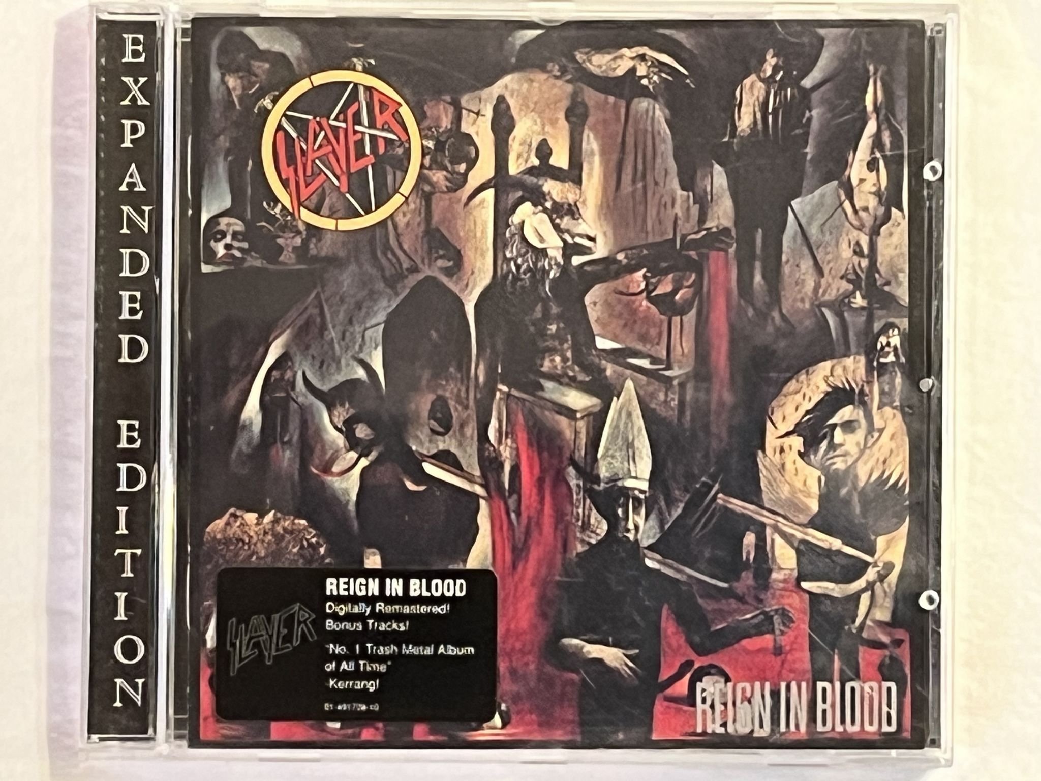 Omslagsbild för skivan SLAYER reign in blood ( no cd only cover ) *** SIGNED by 3 ***