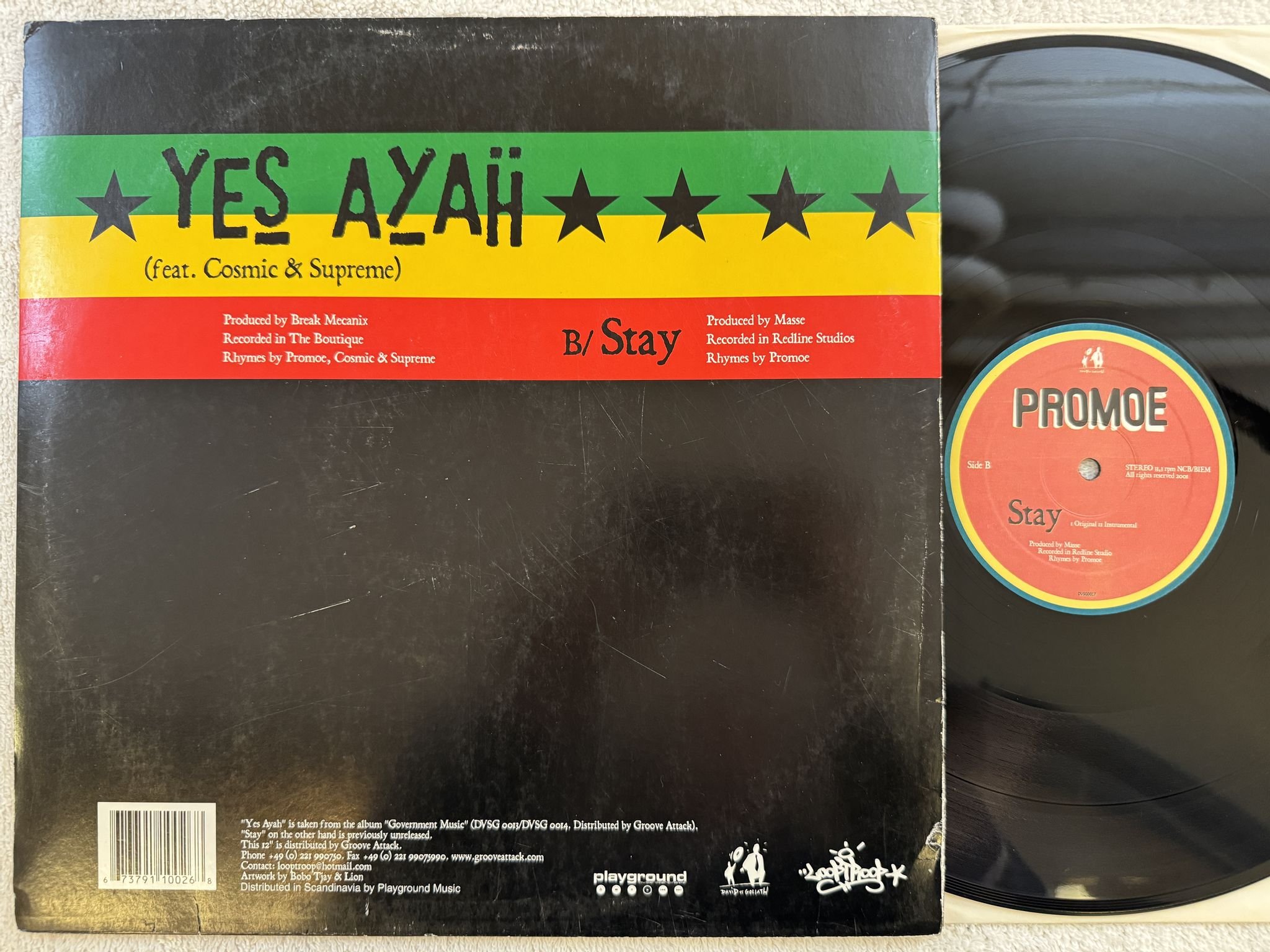 Omslagsbild för skivan PROMOE yes ayah 12" 2001 David Vs. Goliath – DVSG0017 *** Signed ***