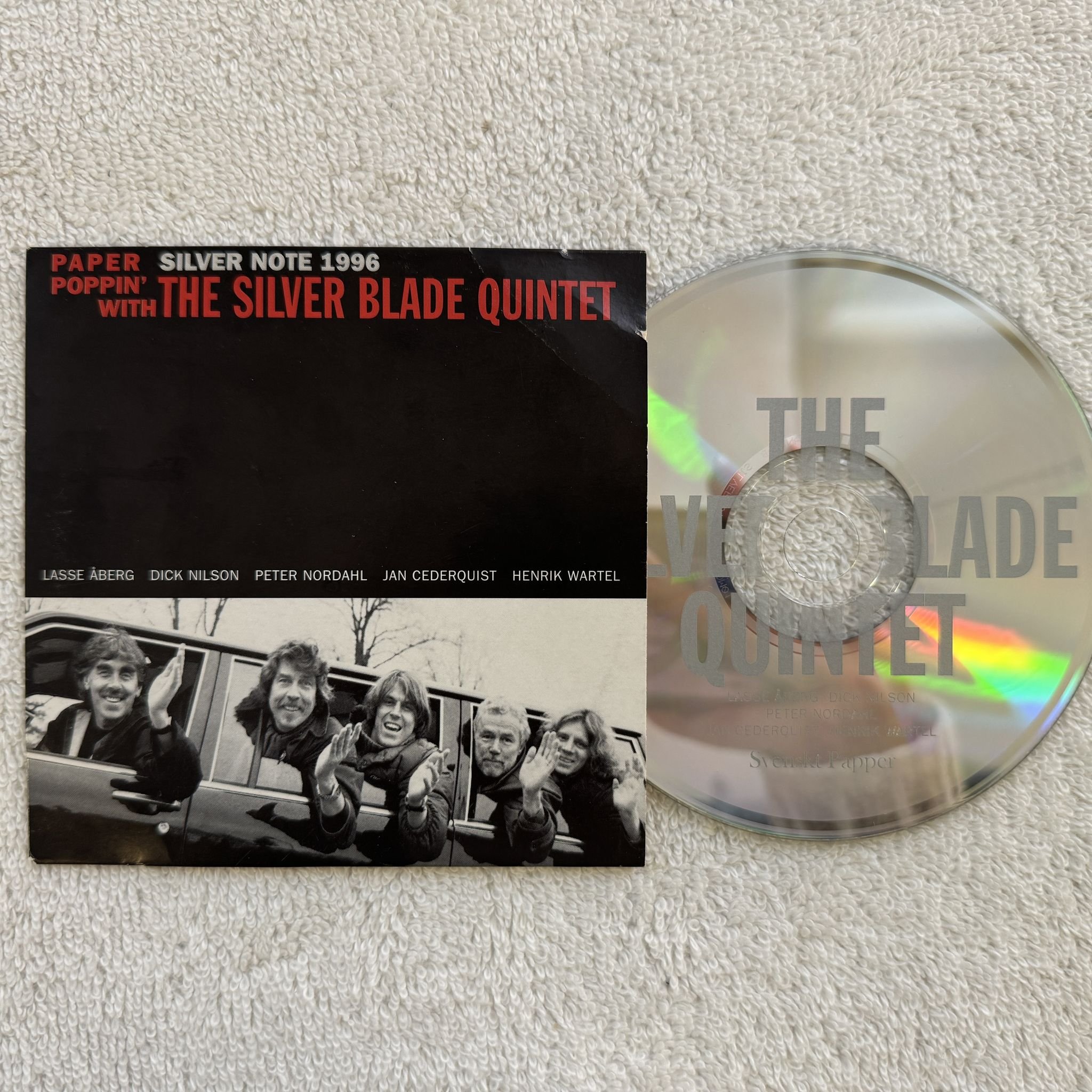 Omslagsbild för skivan THE SILVER BLADE QUINTET A Night At Svenskt Papper -95 CD promo *** Signed ***