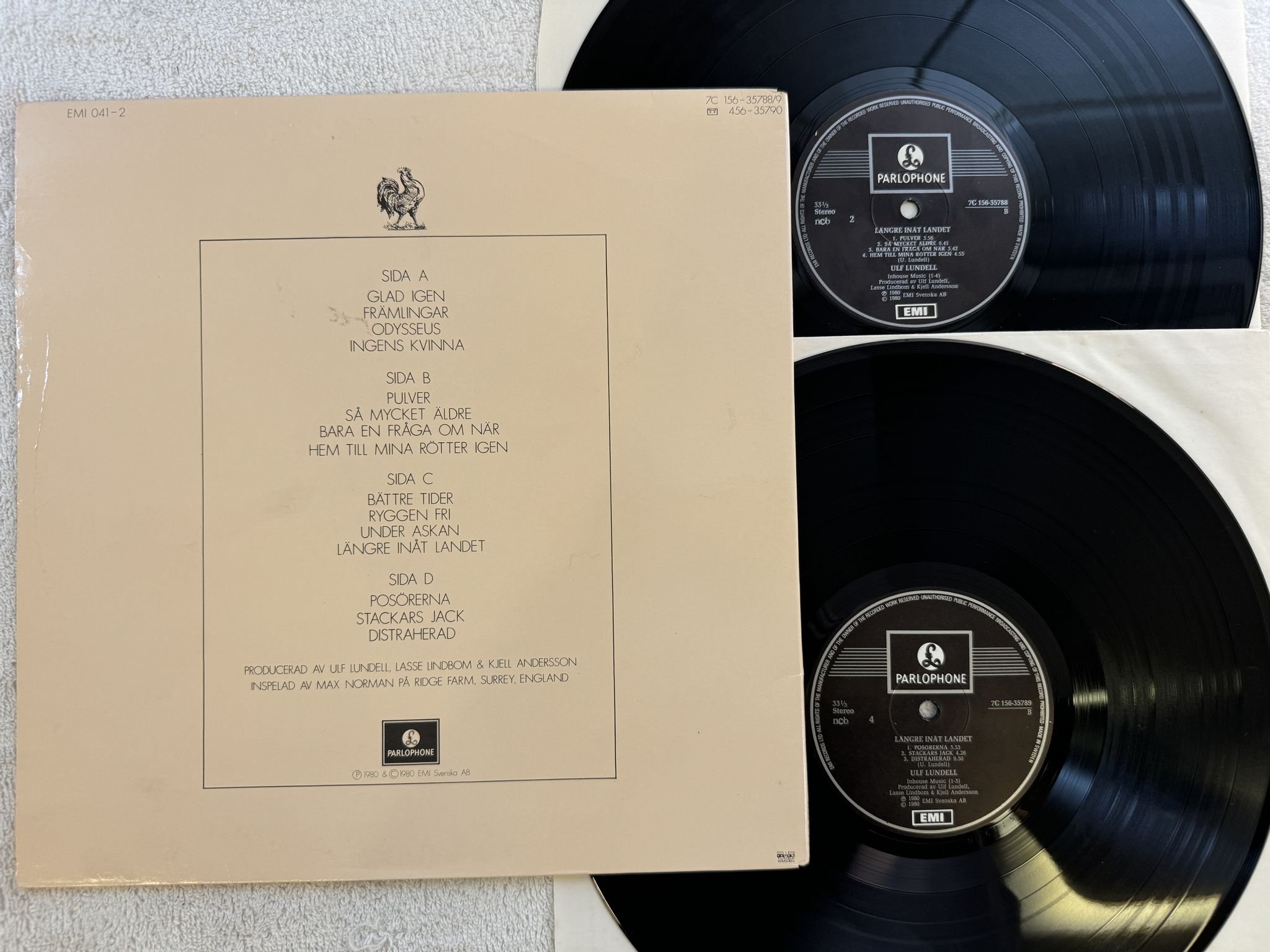 Omslagsbild för skivan ULF LUNDELL Längre Inåt Landet 2xLP -80 EMI 7C 156-35788/9 *** SIGNED ***