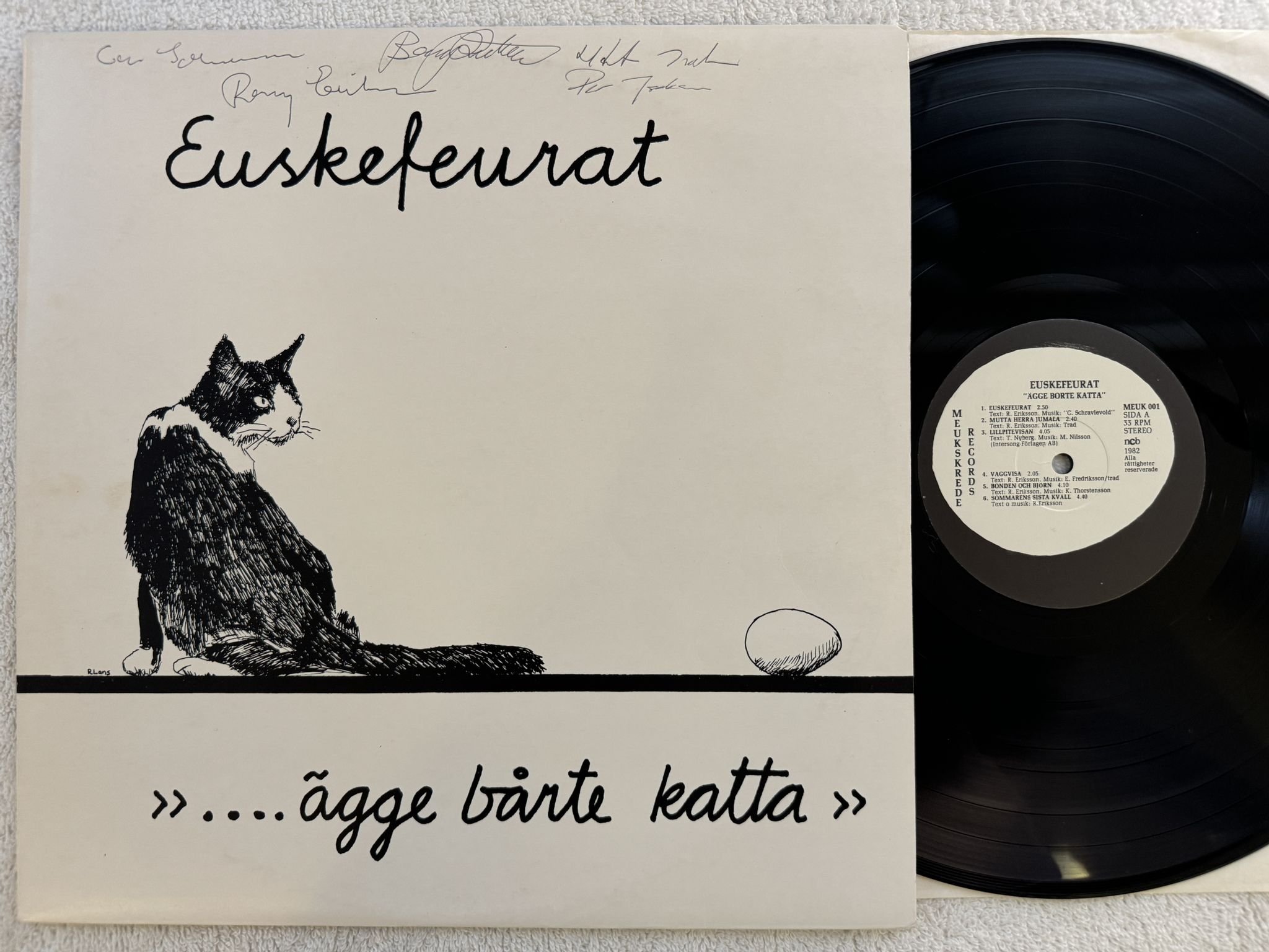 Omslagsbild för skivan EUSKEFURAT Ägge Bårte Katta LP -82 Meukskrede Records – MEUK 001 ** SIGNED **