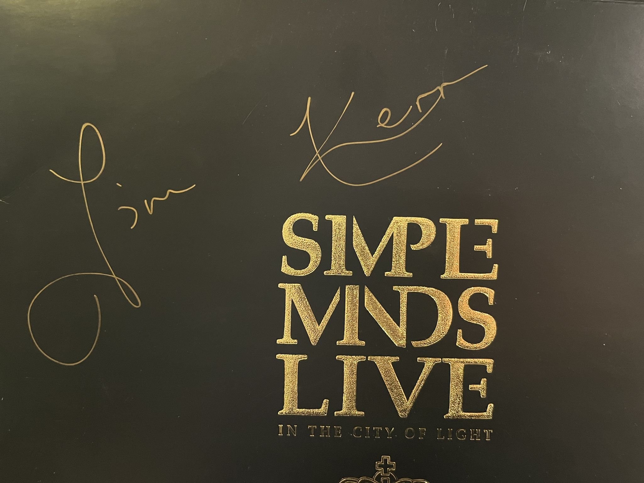 Omslagsbild för skivan SIMPLE MINDS Live In The City Of Light 2xLP -87 ** SIGNED by JIM KERR **