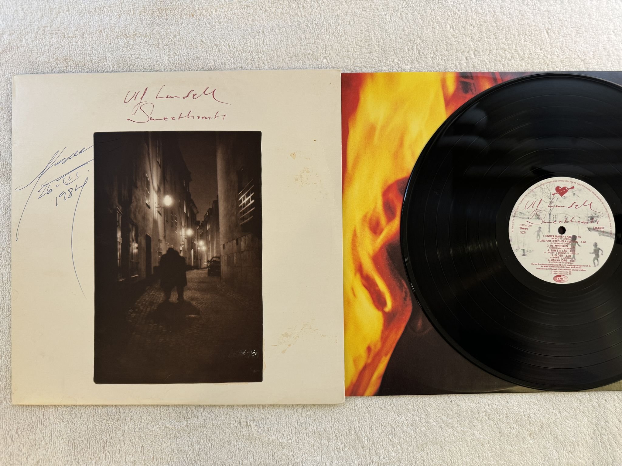 Omslagsbild för skivan ULF LUNDELL sweethearts LP -84 SWEETHEART 1361401 ** SIGNED **