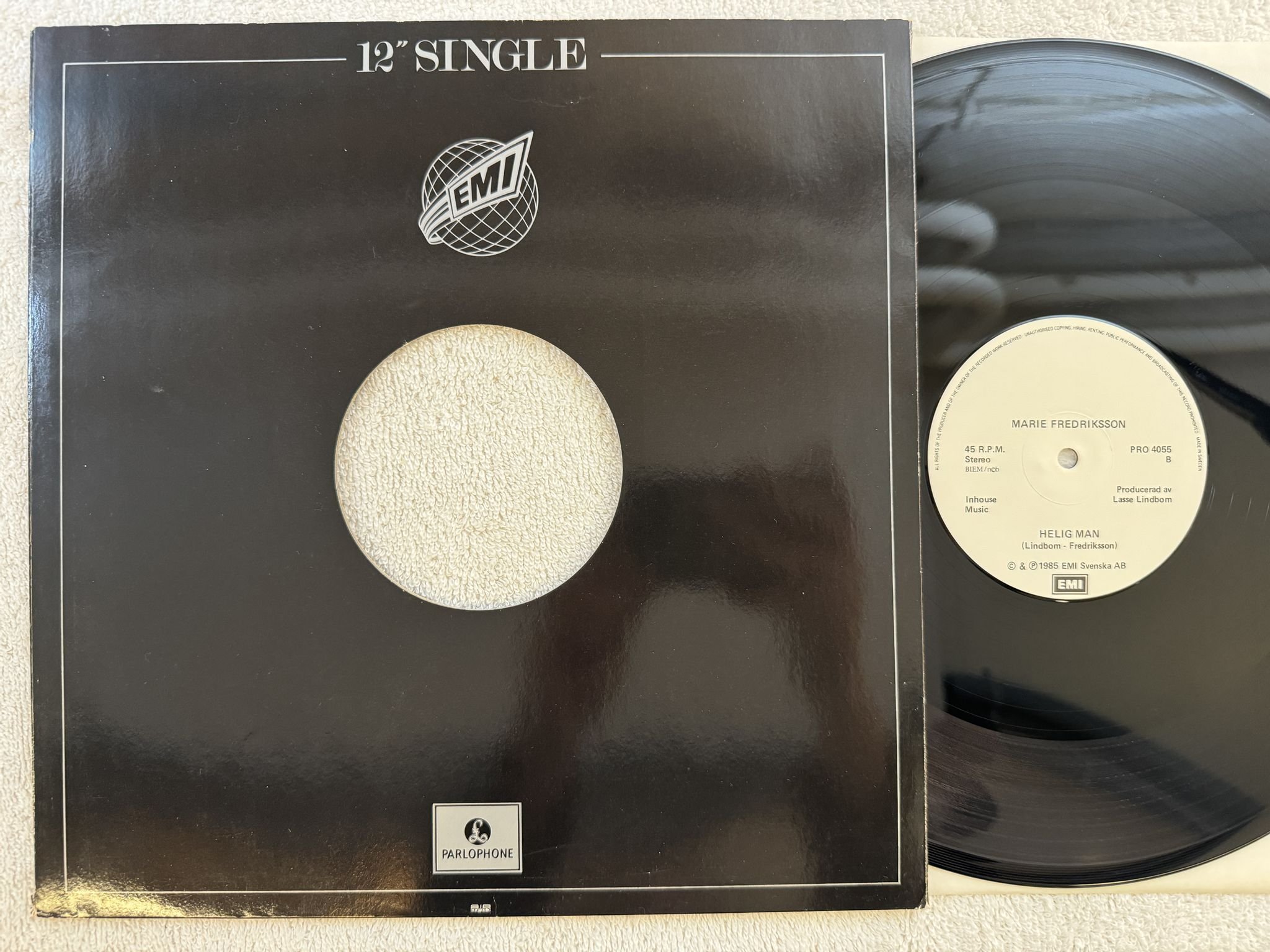 Omslagsbild för skivan MARIE FREDRIKSSON den bästa dagen 12"single -85 promo EMI PRO 4055 ** SIGNED **