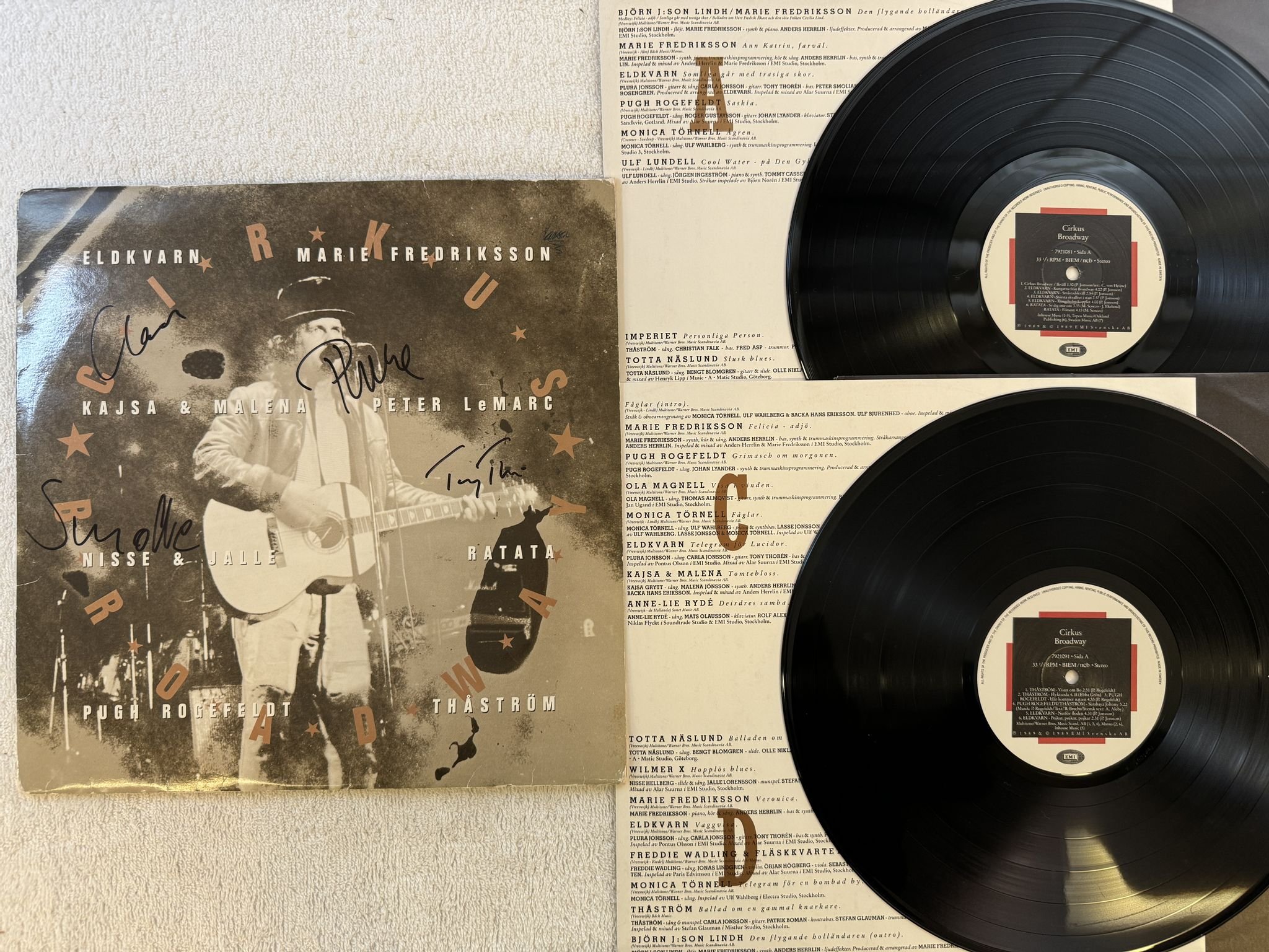 Omslagsbild för skivan V/A Cirkus Broadway 2xLP -89 EMI 7921071 ** SIGNED by PLURA + 3 **