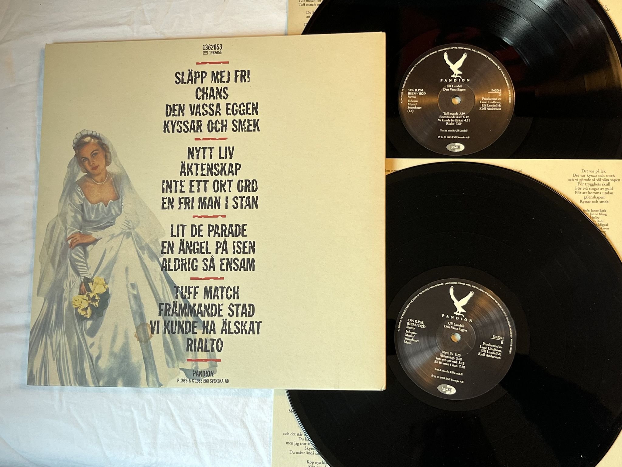 Omslagsbild för skivan ULF LUNDELL den vassa eggen 2xLP -85 EMI 1362053 ** SIGNED **