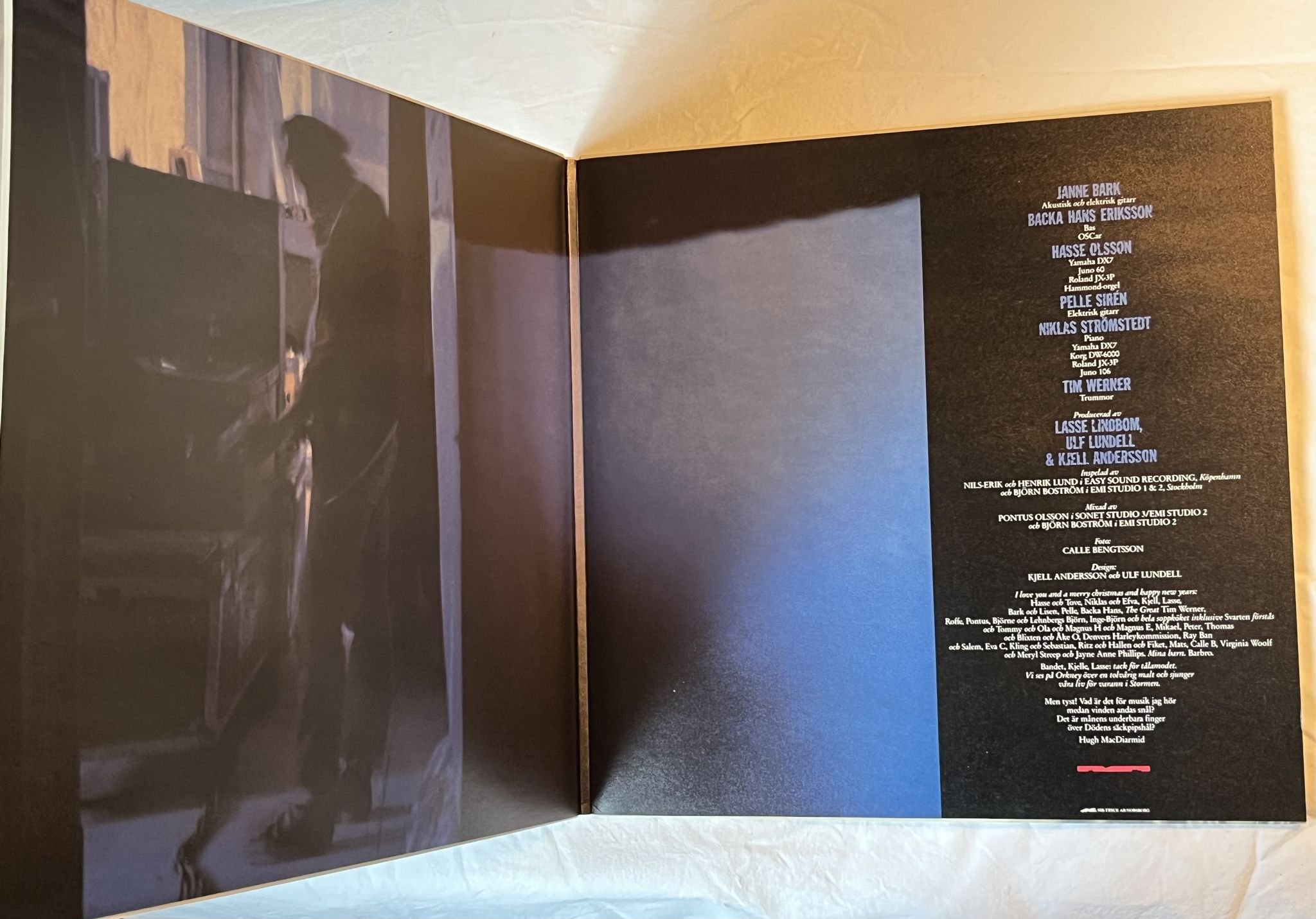 Omslagsbild för skivan ULF LUNDELL den vassa eggen 2xLP -85 EMI 1362053 ** SIGNED **