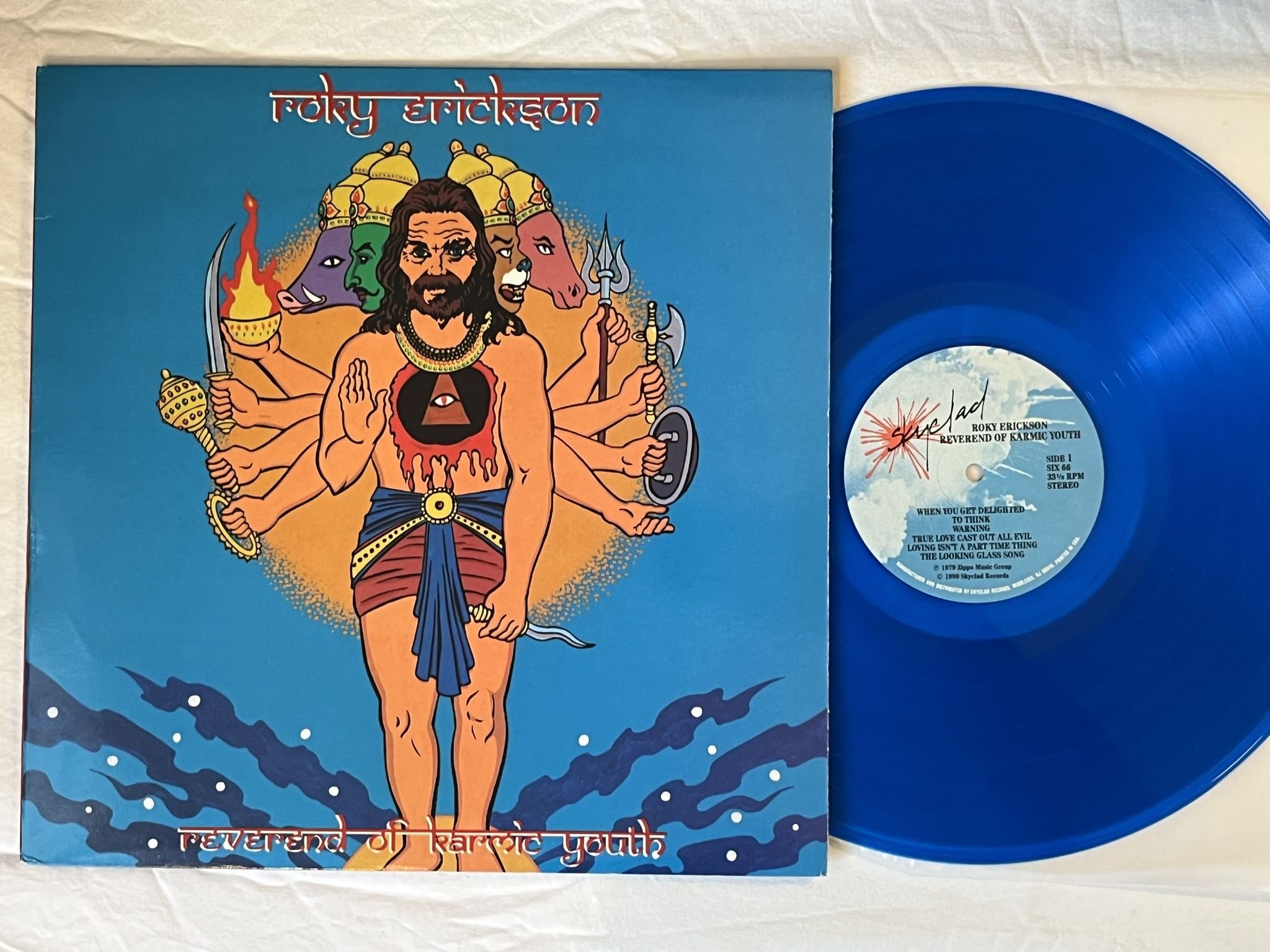 Omslagsbild för skivan ROKY ERICKSON reverend of karmic youth LP -90 SKYCLAD SIX 66 ** BLUE VIONYL **