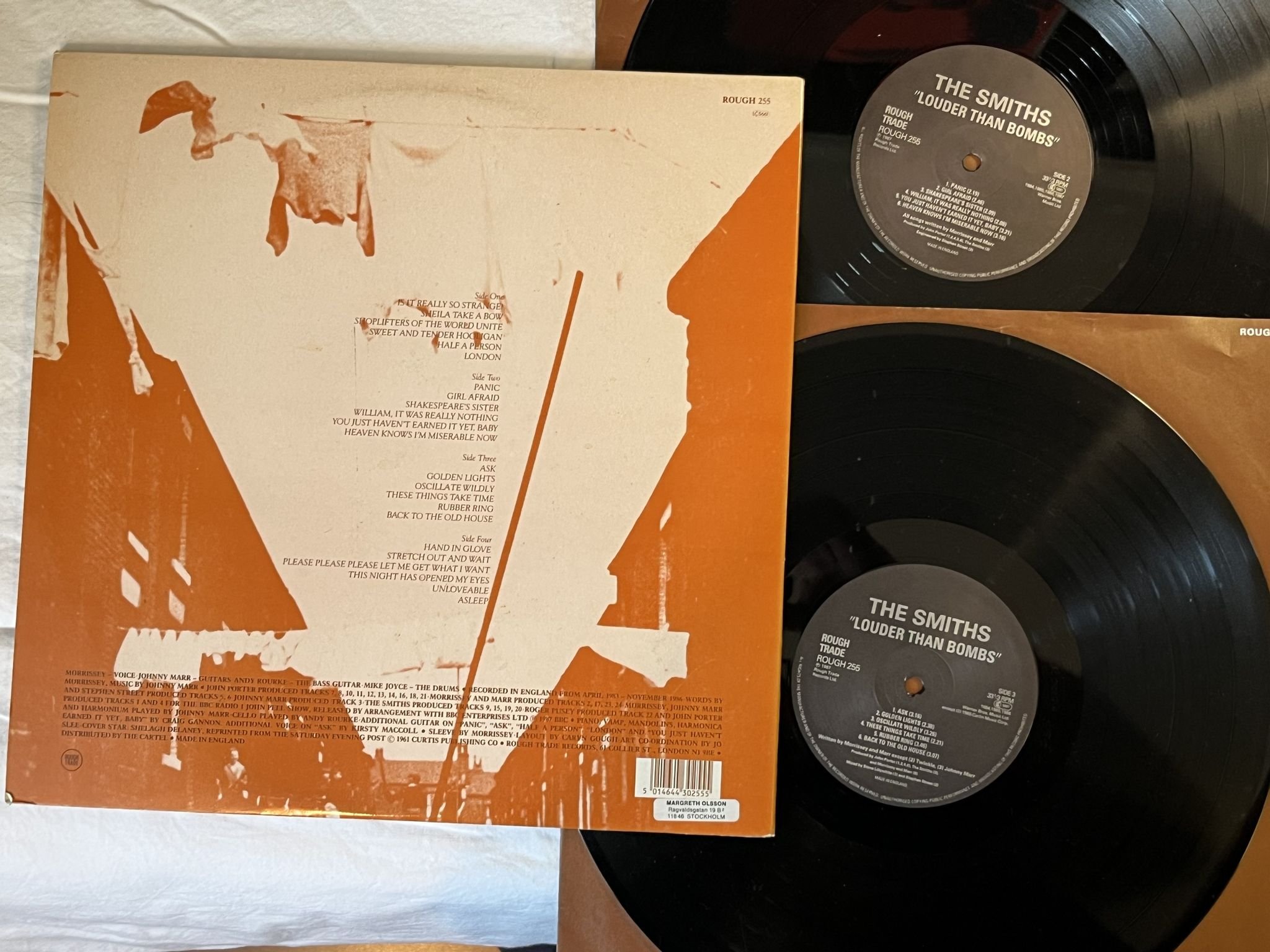 Omslagsbild för skivan THE SMITHS louder than bombs 2xLP -88 UK ROUGH TRADE ROUGH 255