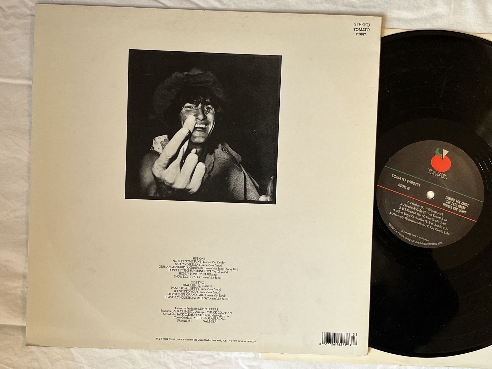 Omslagsbild för skivan TOWNES VAN ZANDT The Late Great Townes Van Zandt LP -89 Ger TOMATO 2696271