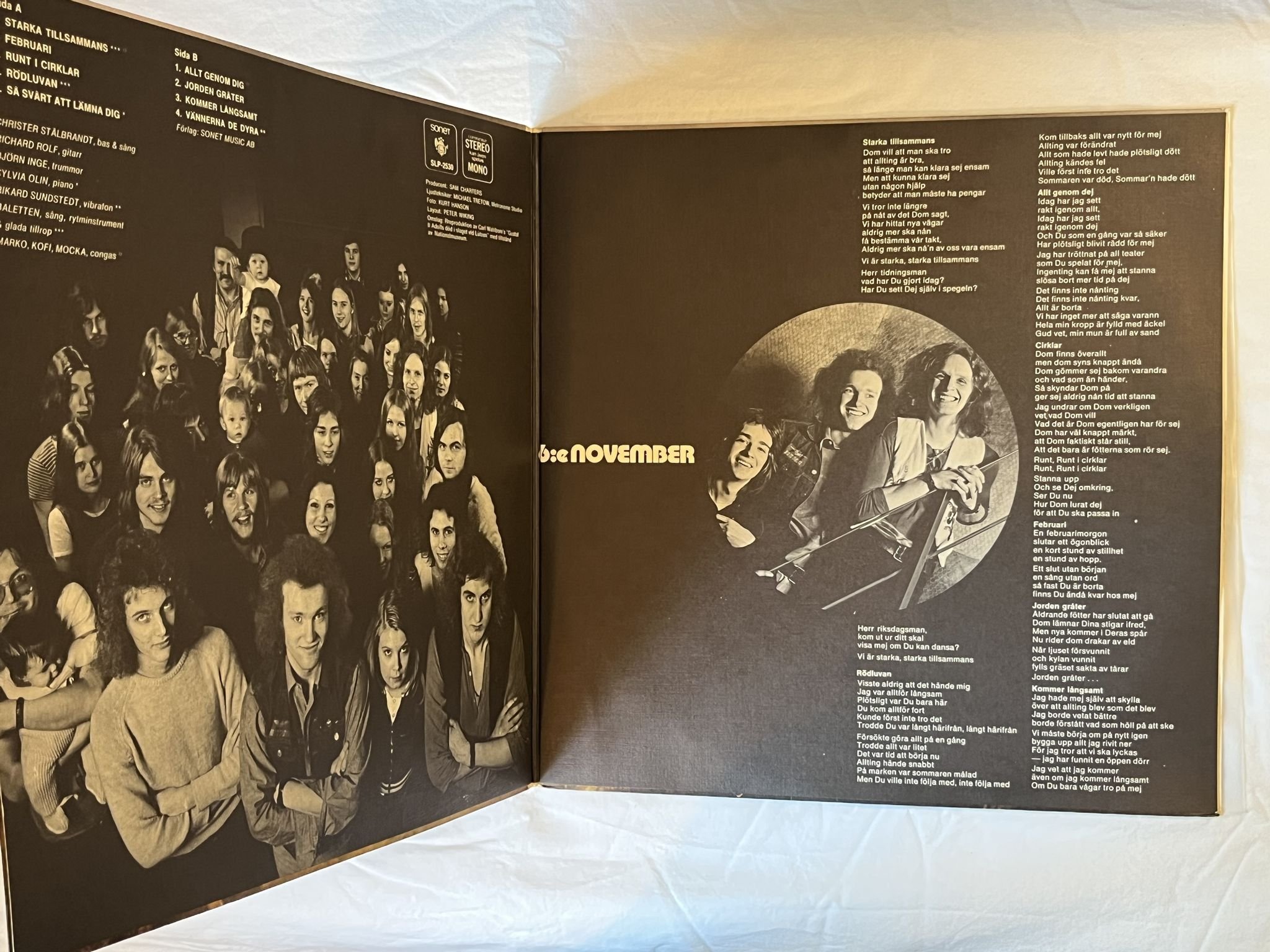 Omslagsbild för skivan NOVEMBER 6:e November LP -72 SONET SLP 2530