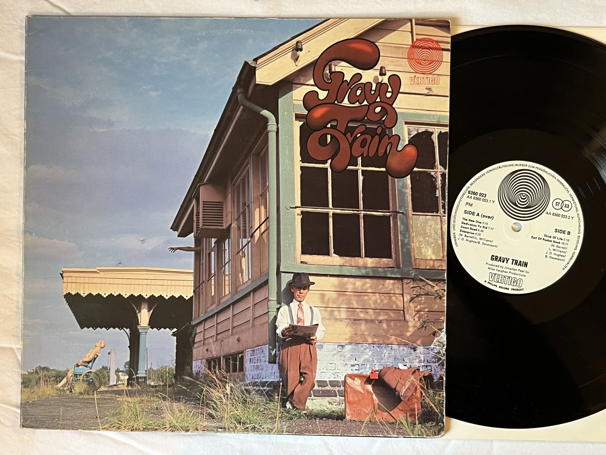 Omslagsbild för skivan GRAVY TRAIN s/t LP -71 Ger VERTIGO 6360 023 *** PROGGRESSIVE ROCK ***