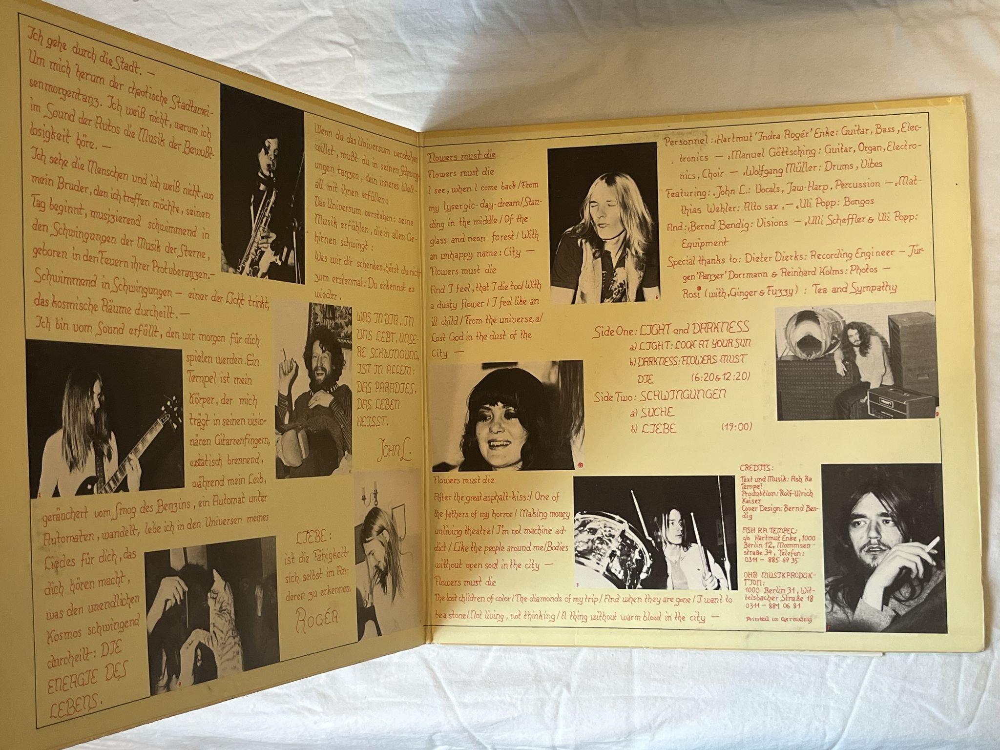 Omslagsbild för skivan Ash Ra Tempel – Schwingungen LP -72 Ger OHR OMM 556020 *** Kraut ***