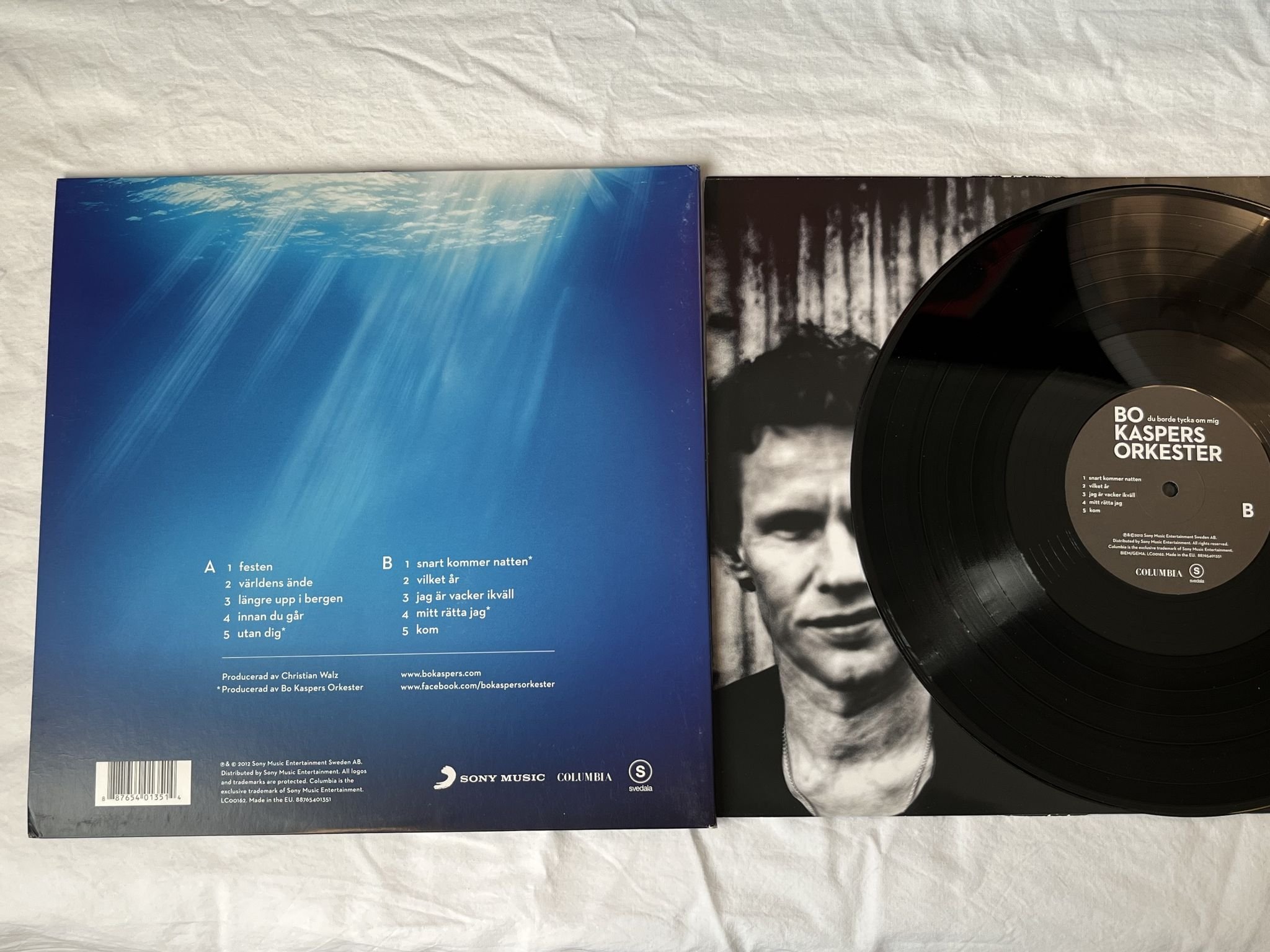 Omslagsbild för skivan BO KASPERS ORKESTER du borde tycka om mig LP 2012 COLUMBIA 88765401351