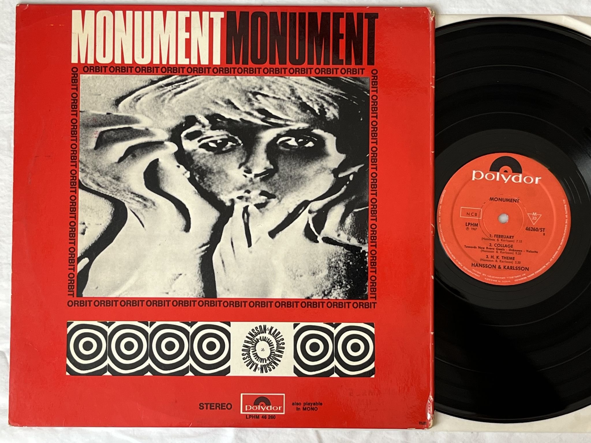 Omslagsbild för skivan HANSSON & KARLSSON monument LP -67 Swe POLYDOR LPHM 46260/ST *** Psych ***