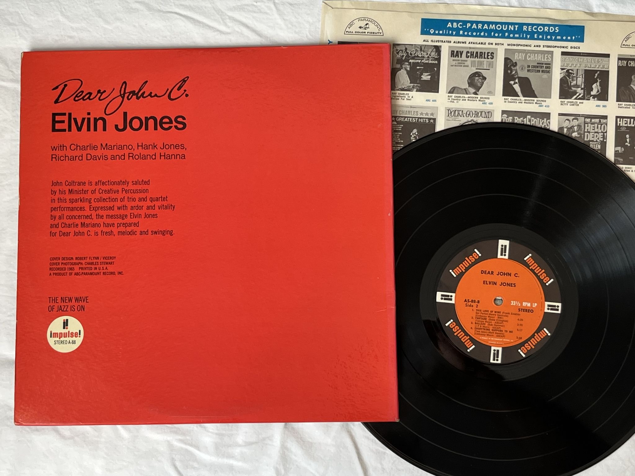 Omslagsbild för skivan ELVIN JONES Dear John C LP -65 US IMPULSE mono A-88 ** Van Gelder **