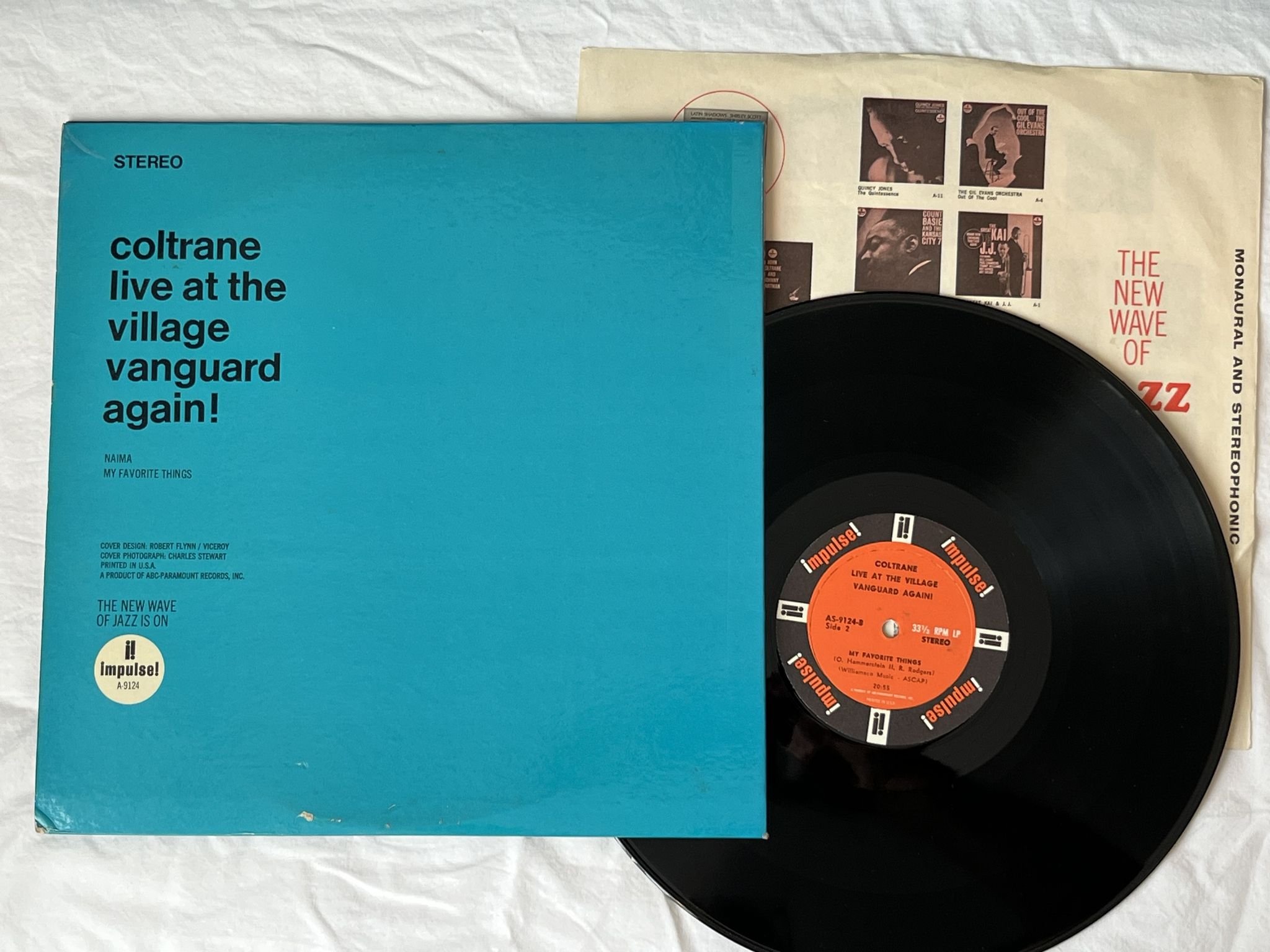 Omslagsbild för skivan JOHN COLTRANE Live At The Village Vanguard Again! LP -66 US IMPULSE AS-9124