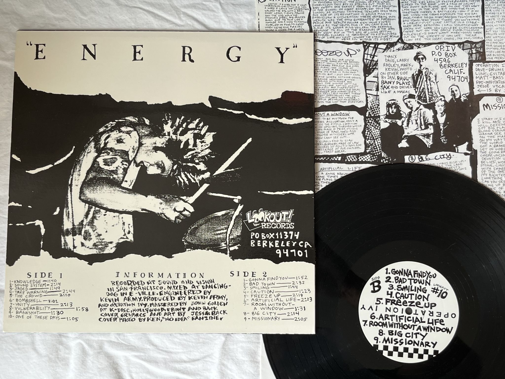 Omslagsbild för skivan OPERATION IVY Energy LP re -9? LOOKOUT #10 *** NO BARCODE ***