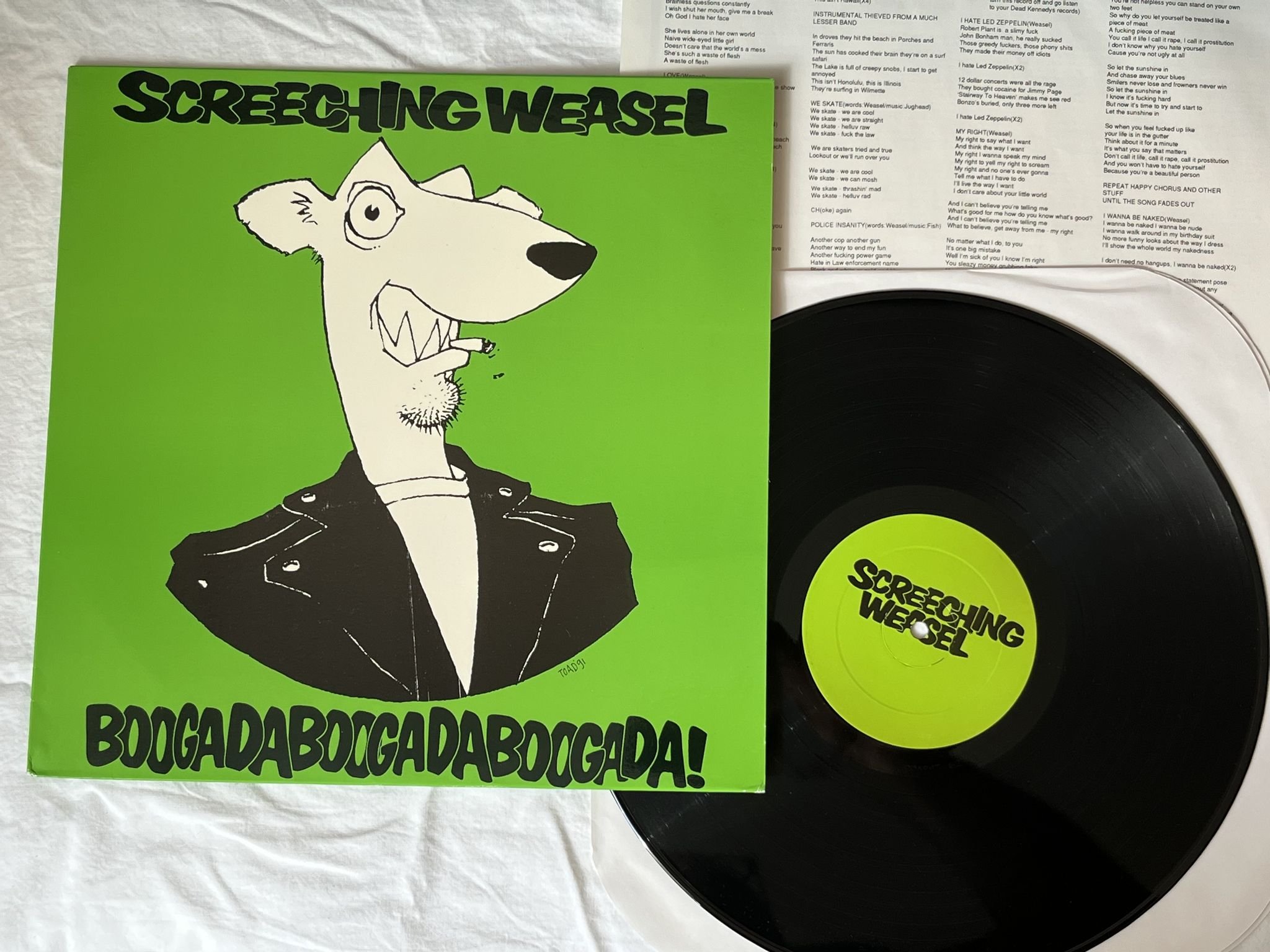 Omslagsbild för skivan SCREECHING WEASEL Boogadaboogadaboogada! LP -88/92 US lookout 062 * Rare Punk *