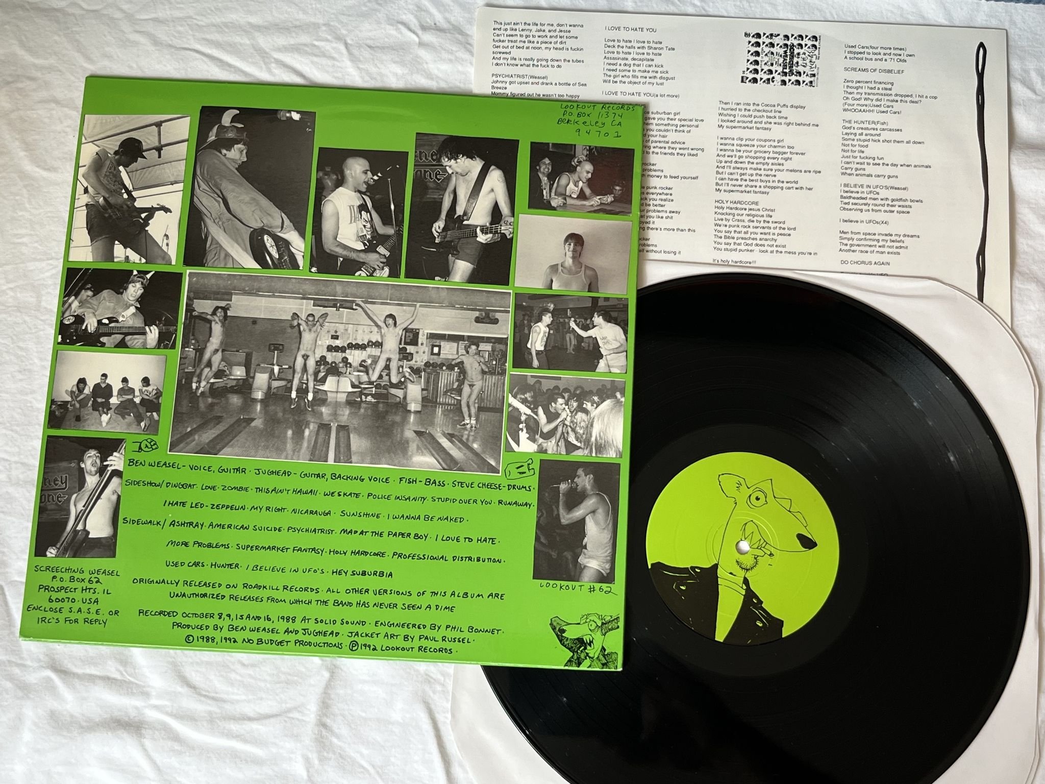 Omslagsbild för skivan SCREECHING WEASEL Boogadaboogadaboogada! LP -88/92 US lookout 062 * Rare Punk *