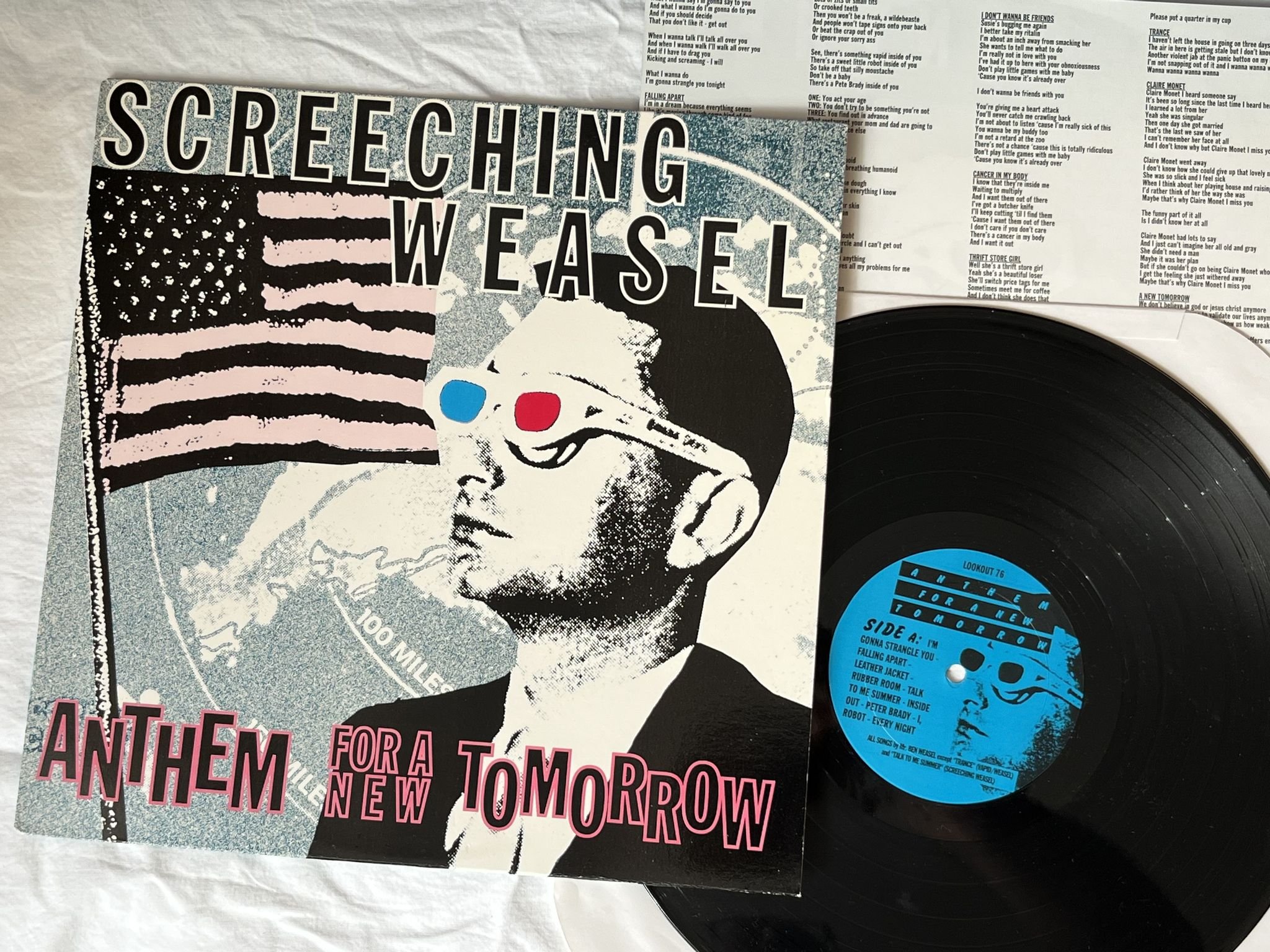 Omslagsbild för skivan SCREECHING WEASEL Anthem For A New Tomorrow LP -93 US LOOKOUT #76 *** PUNK ***