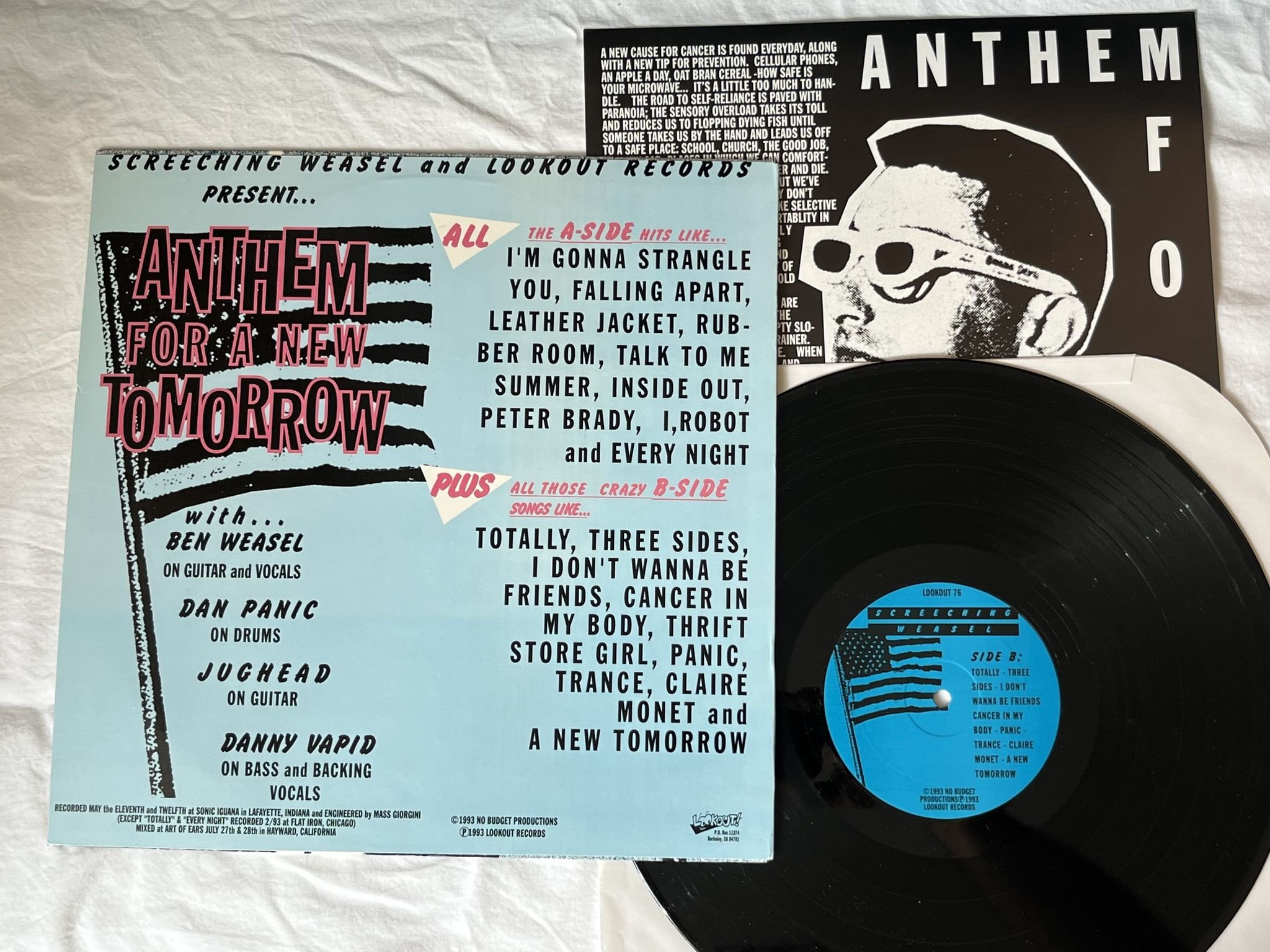 Omslagsbild för skivan SCREECHING WEASEL Anthem For A New Tomorrow LP -93 US LOOKOUT #76 *** PUNK ***