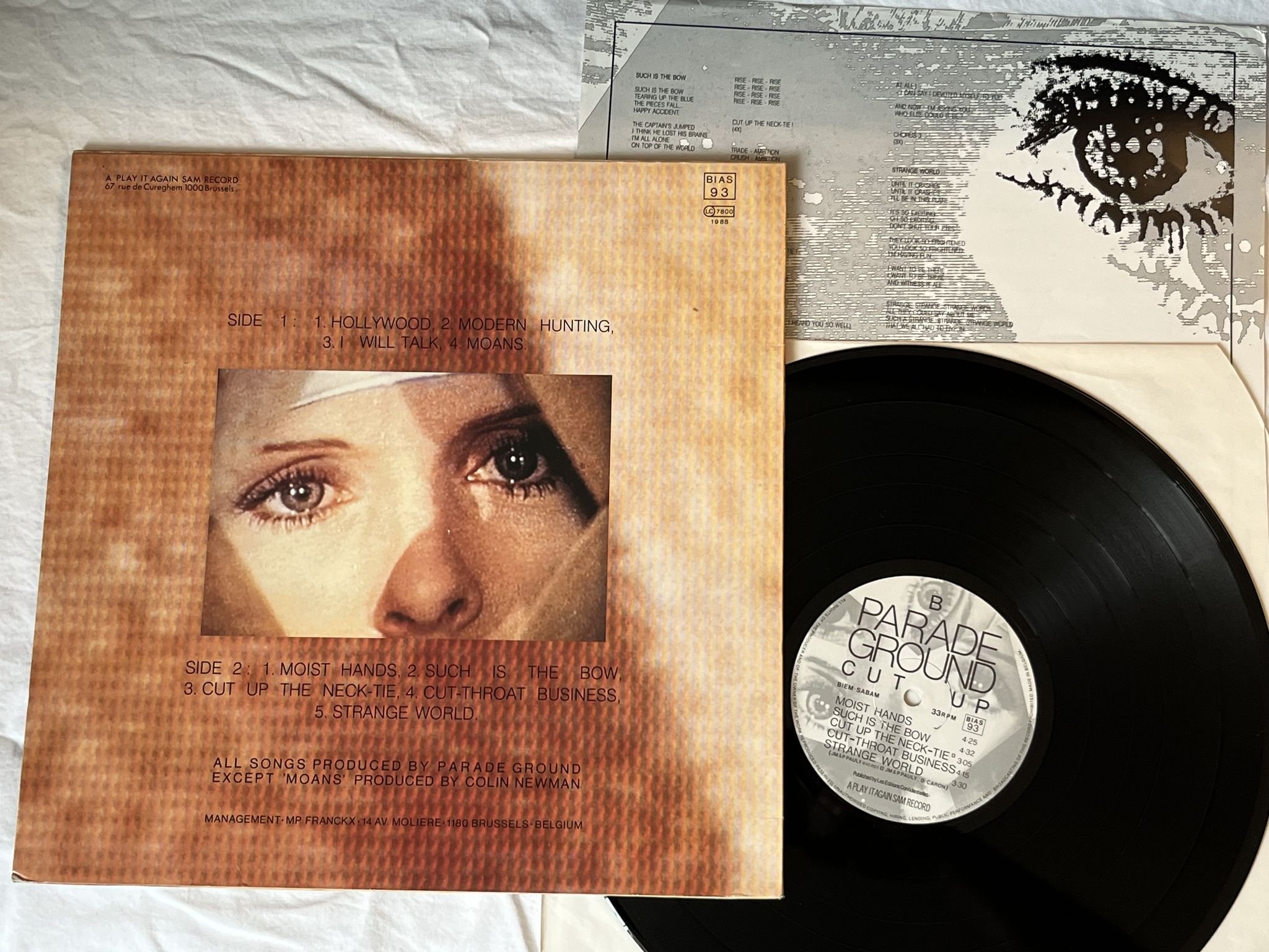 Omslagsbild för skivan PARADE GROUND Cut Up LP -88 PLAY IT AGAIN SAM BIAS 93 *** SYNTH / DARKWAVE ***