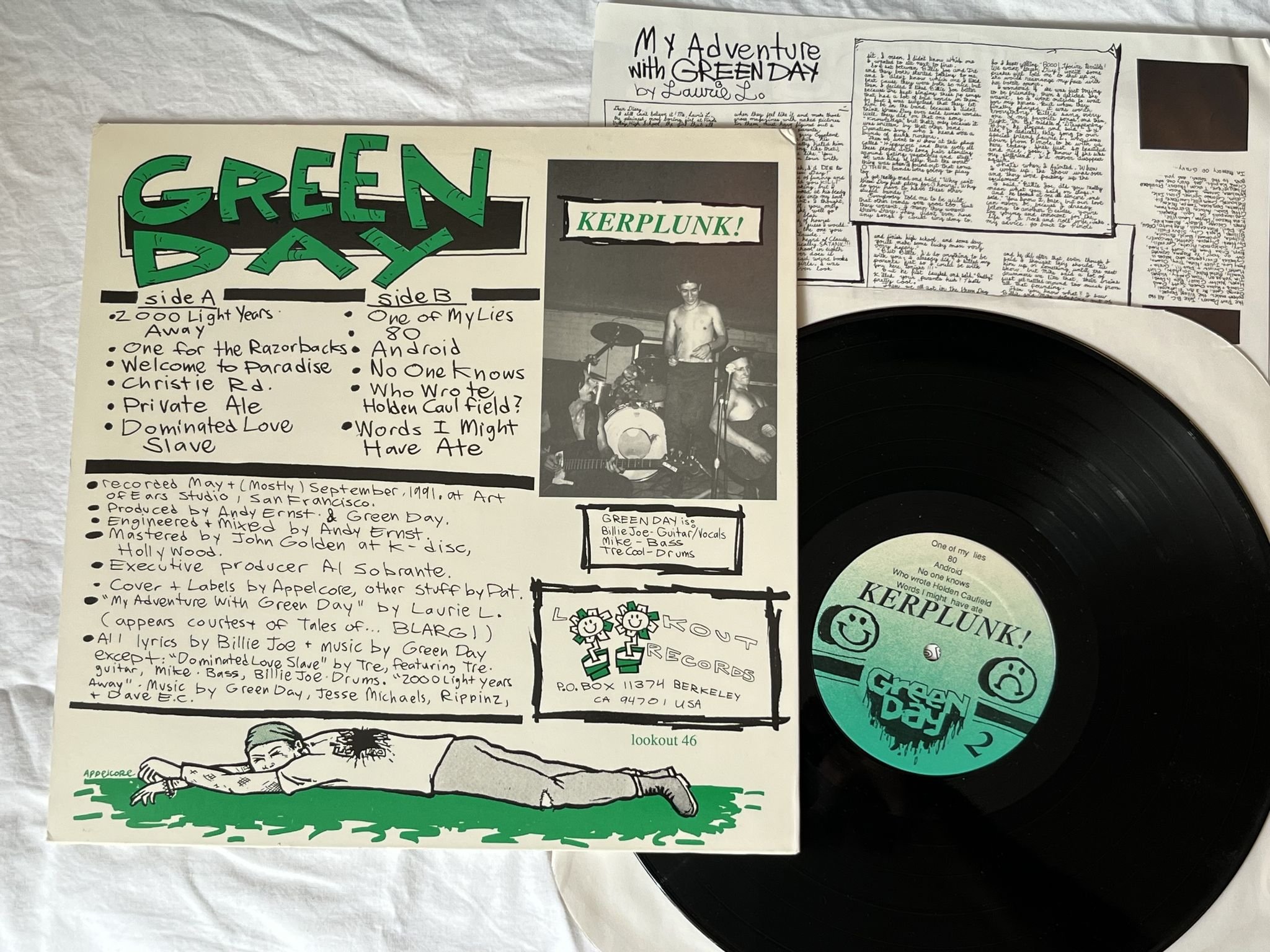 Omslagsbild för skivan GREEN DAY Kerplunk! LP -91 US lookout #46