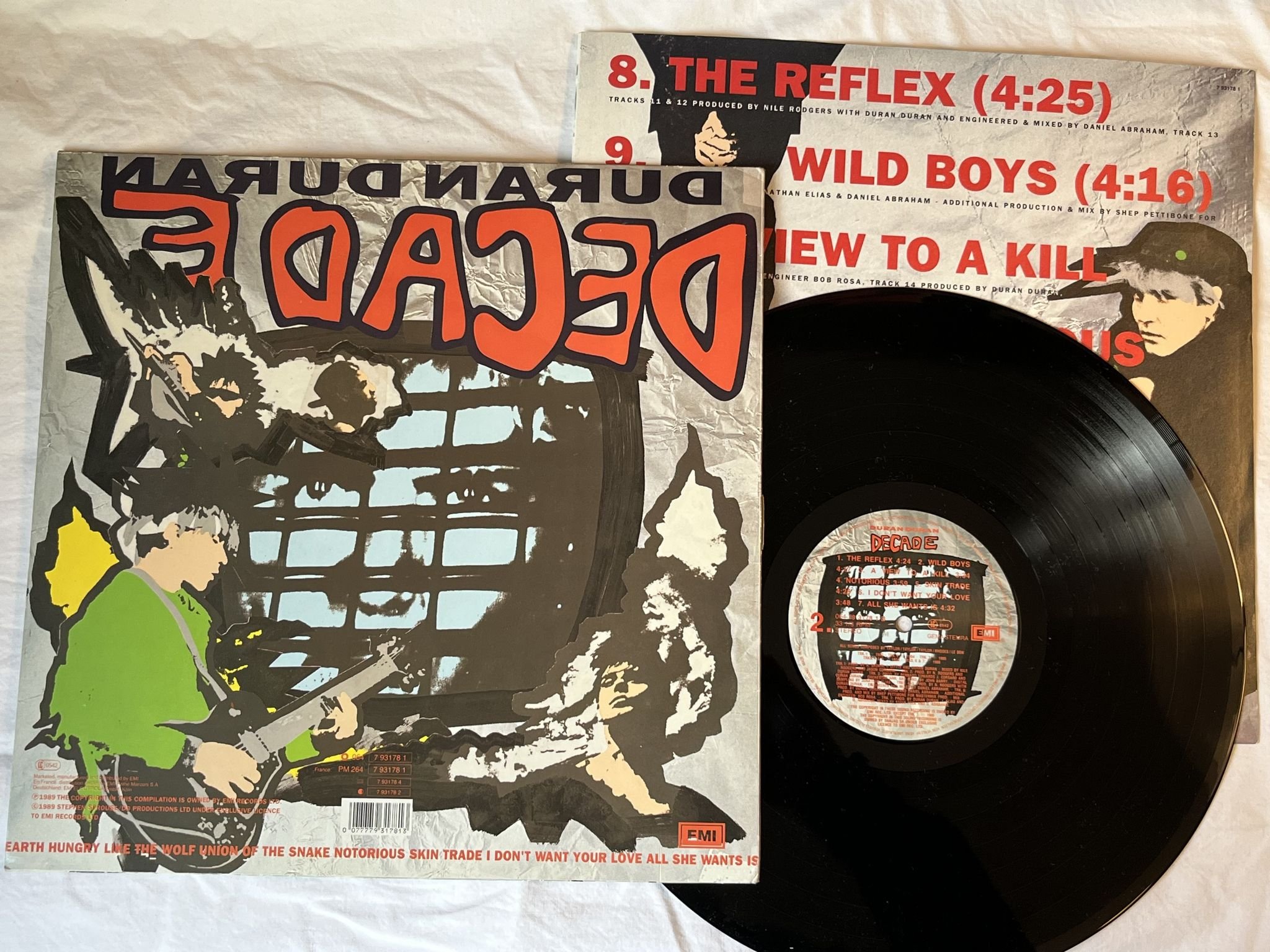 Omslagsbild för skivan DURAN DURAN decade LP -89 EMI 064-7 93178 1