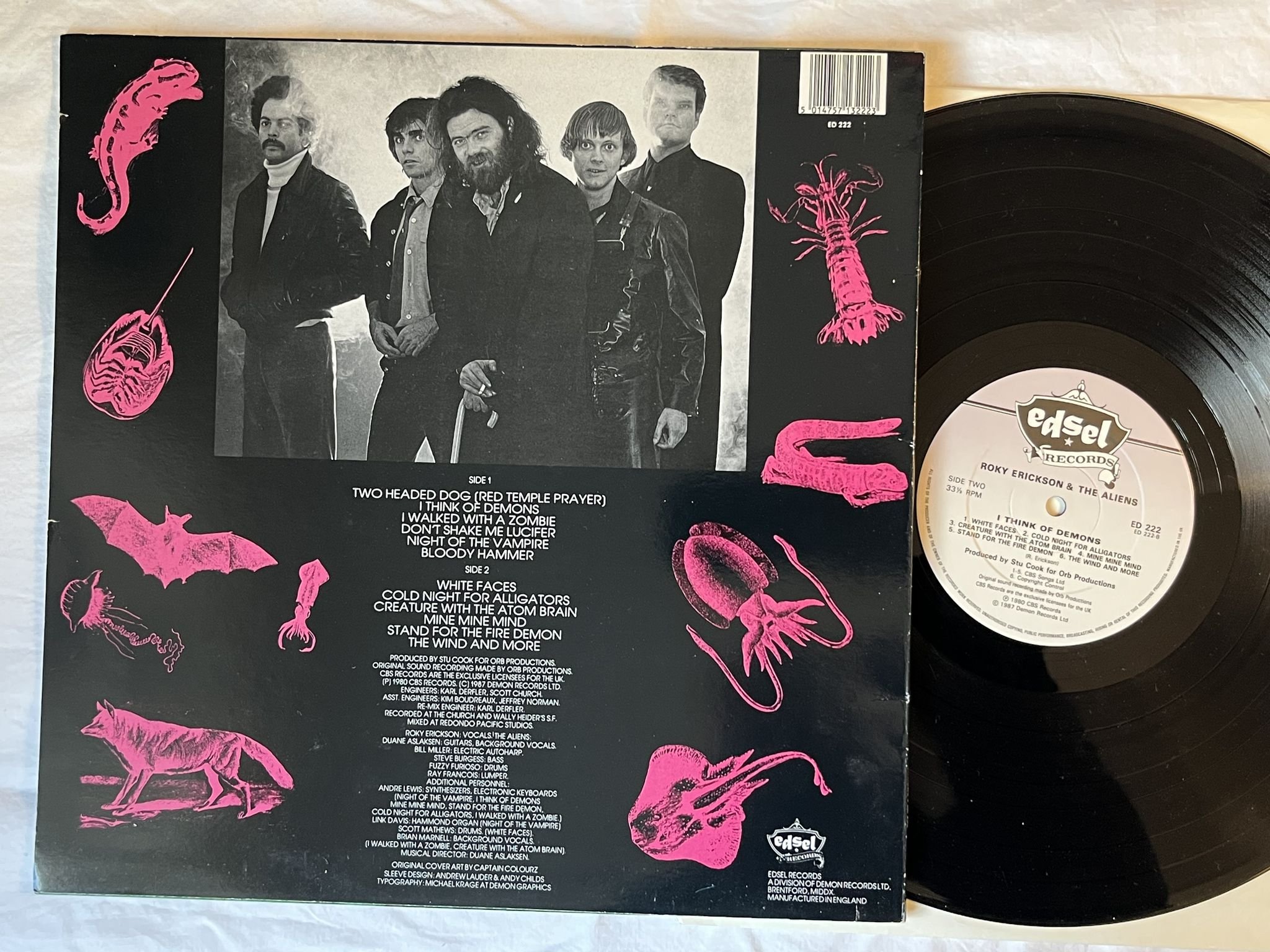 Omslagsbild för skivan ROKY ERICKSON & THE ALIENS I think of demons LP -80/87 UK EDSEL ED 222