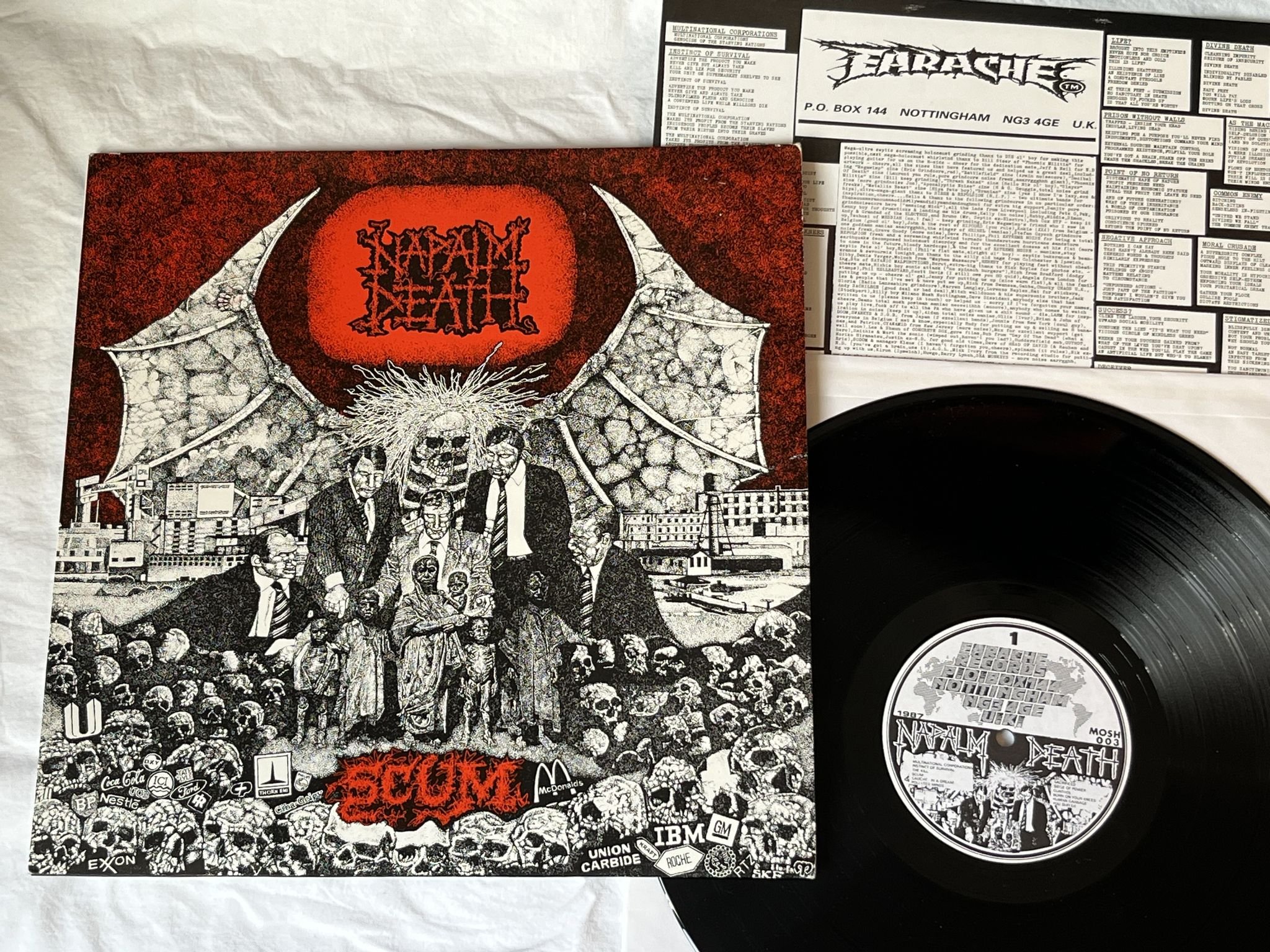 Omslagsbild för skivan NAPALM DEATH scum LP -87 UK EARACHE MOSH 3