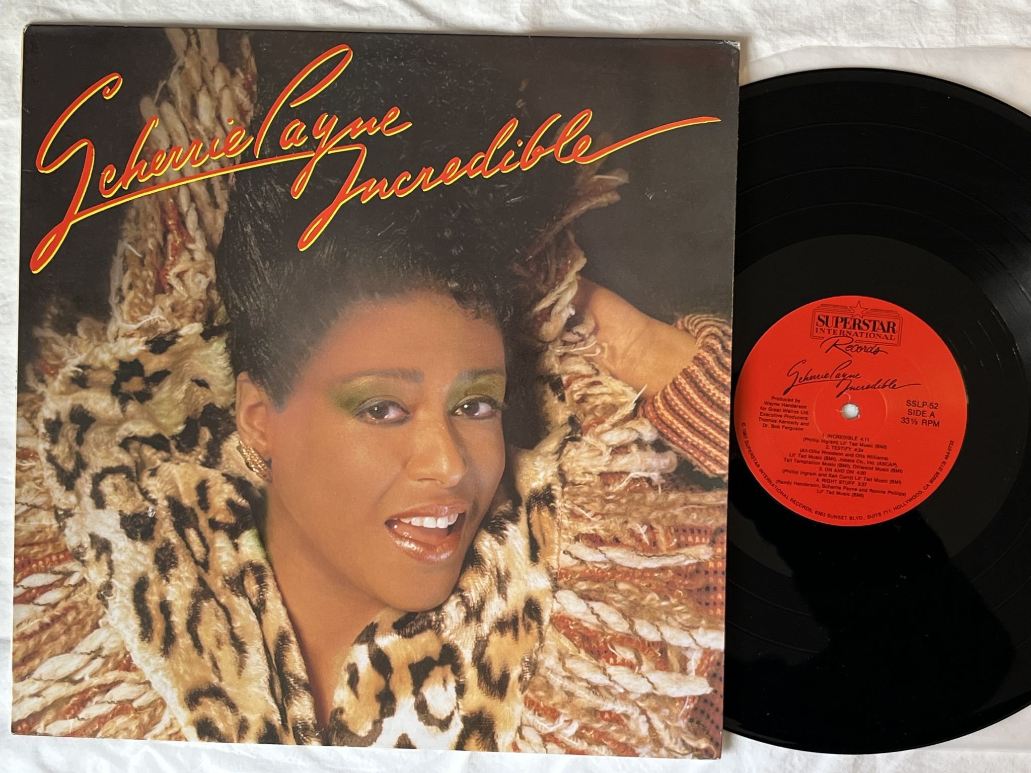 Omslagsbild för skivan SCHERRIE PAYNE Incredible LP -87 US superstar SSLP-52 ** Rare boogie / soul **