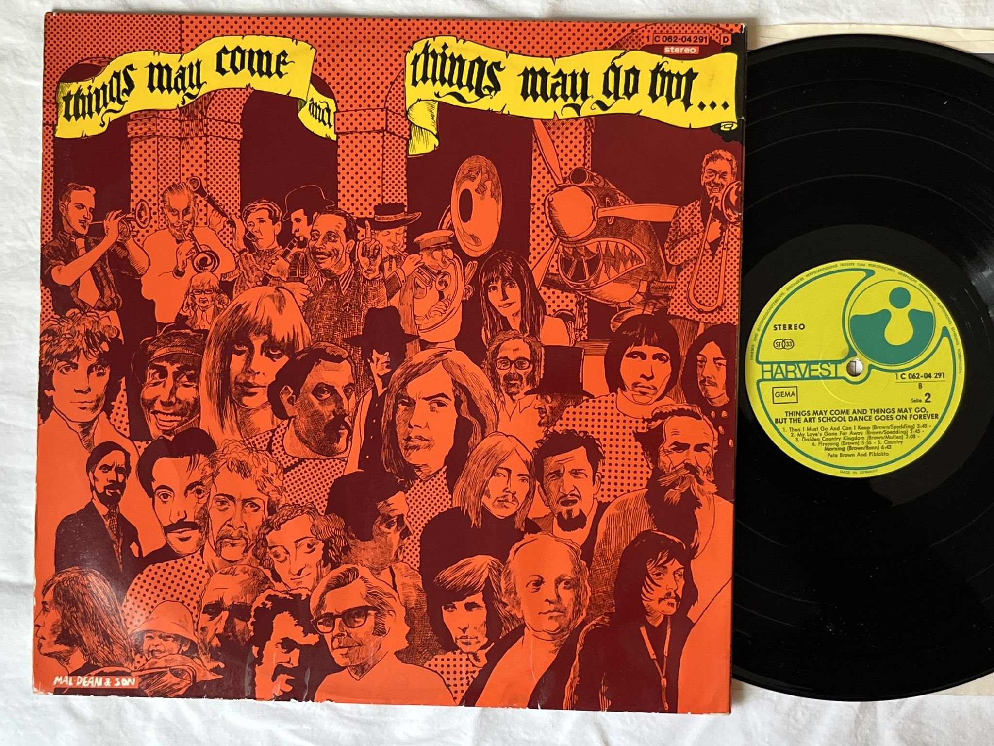 Omslagsbild för skivan PETE BROWN & PIBLOKTO the art school dance goes on forever LP -70 Ger HARVEST