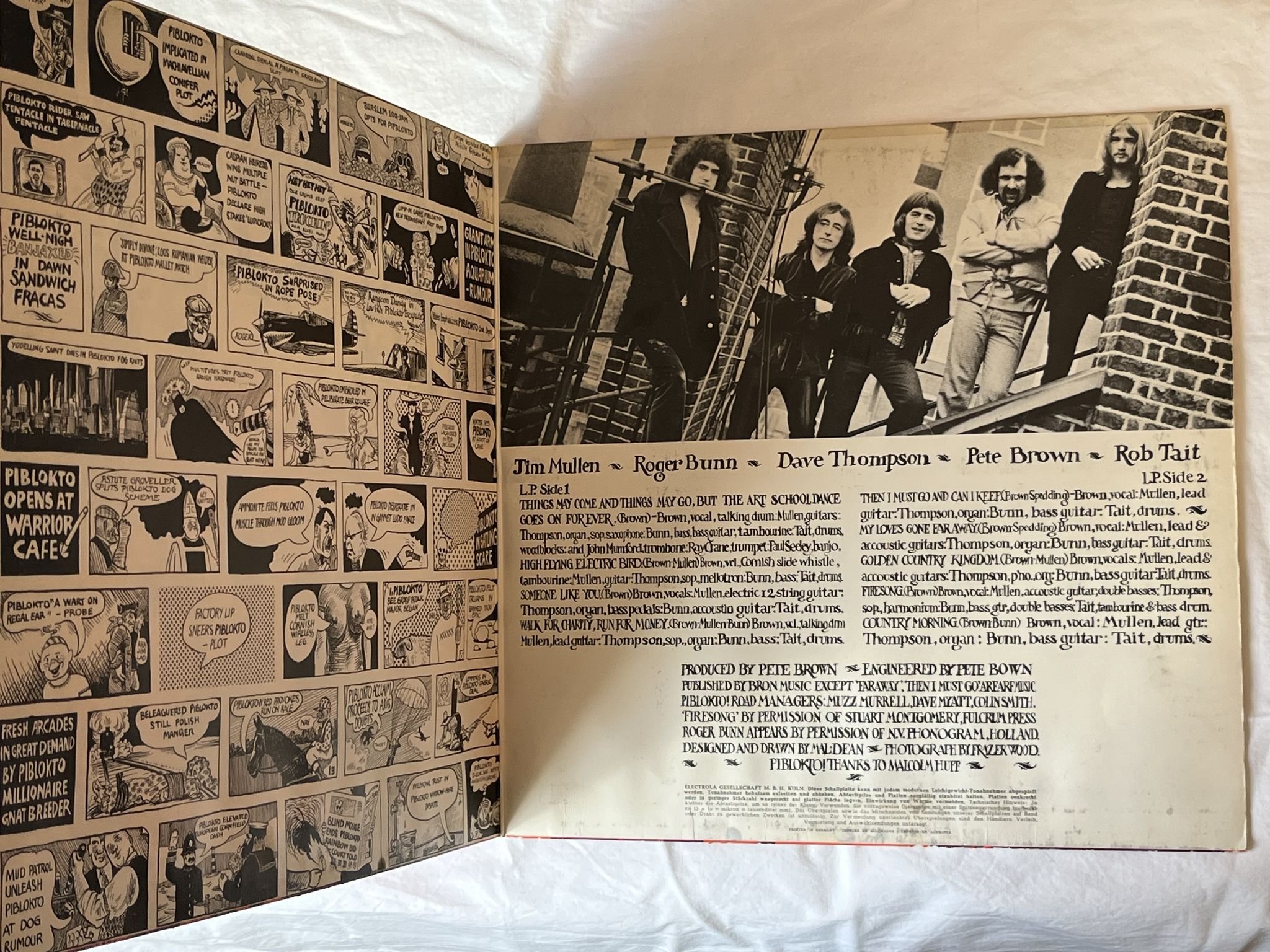 Omslagsbild för skivan PETE BROWN & PIBLOKTO the art school dance goes on forever LP -70 Ger HARVEST