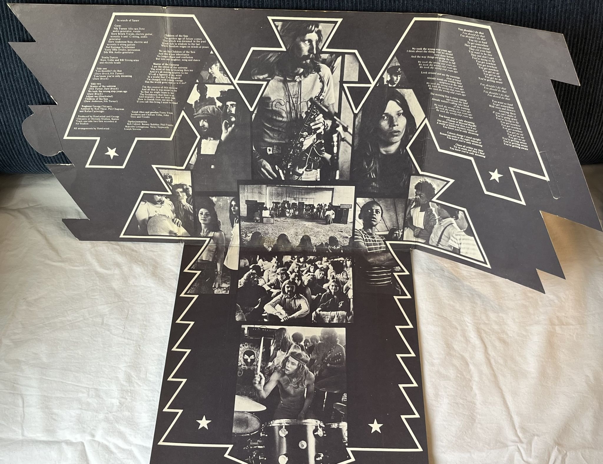 Omslagsbild för skivan HAWKWIND in search of space LP -71 UK UNITED ARTISTS UAG 29202 ** SPACE ROCK **