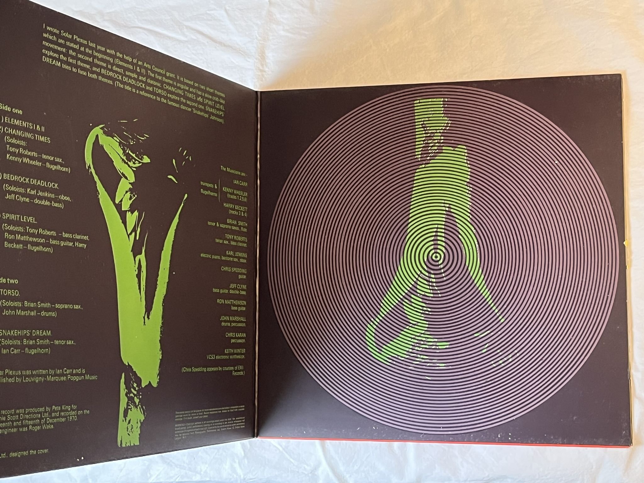 Omslagsbild för skivan IAN CARR with NUCLEUS solar plexus LP -71 UK VERTIGO 6360 039 ** jazz rock ***