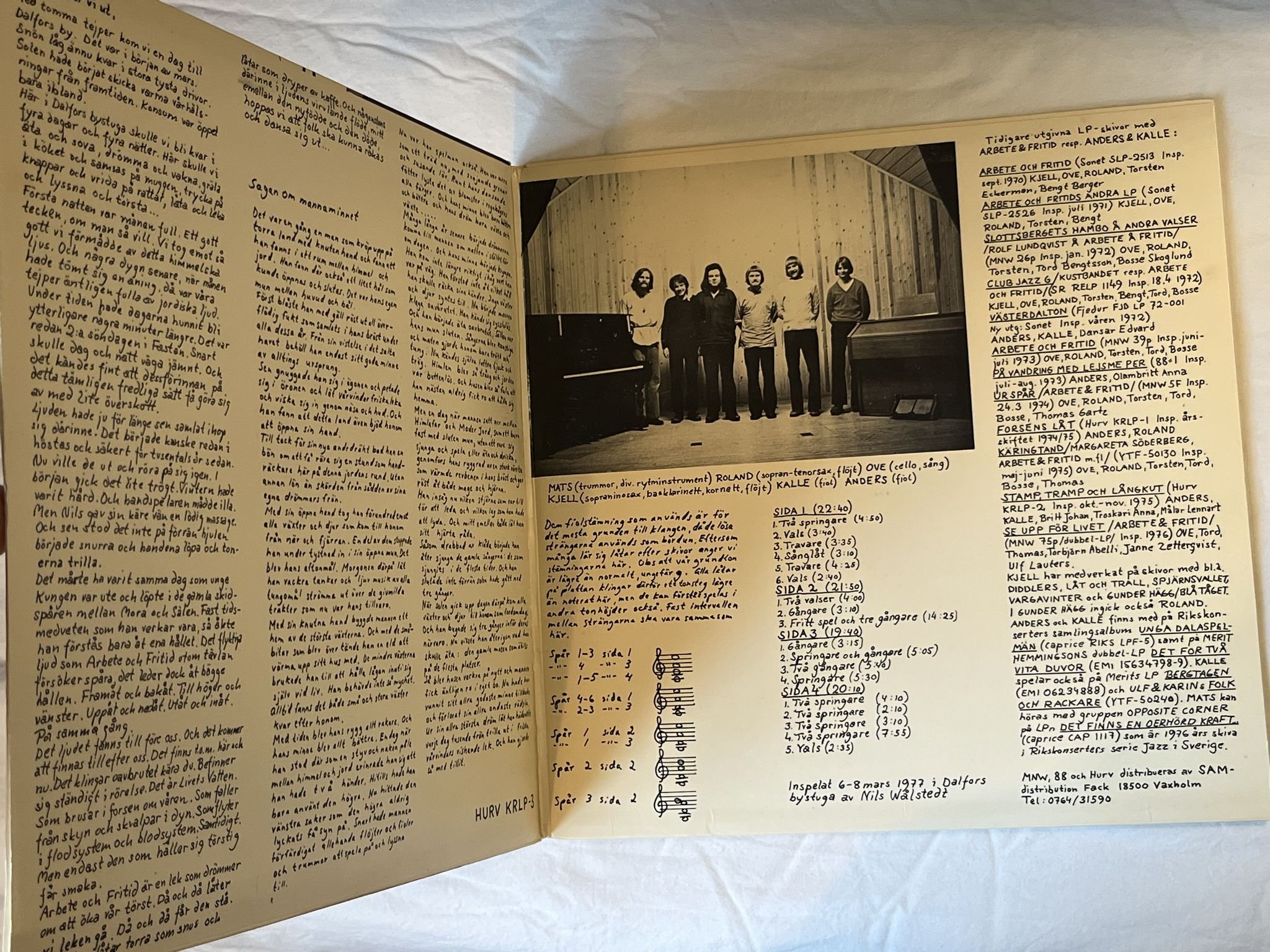 Omslagsbild för skivan ARBETE & FRITID ...Sen Dansar Vi Ut 2xLP -77 Swe HURV KRLP-3