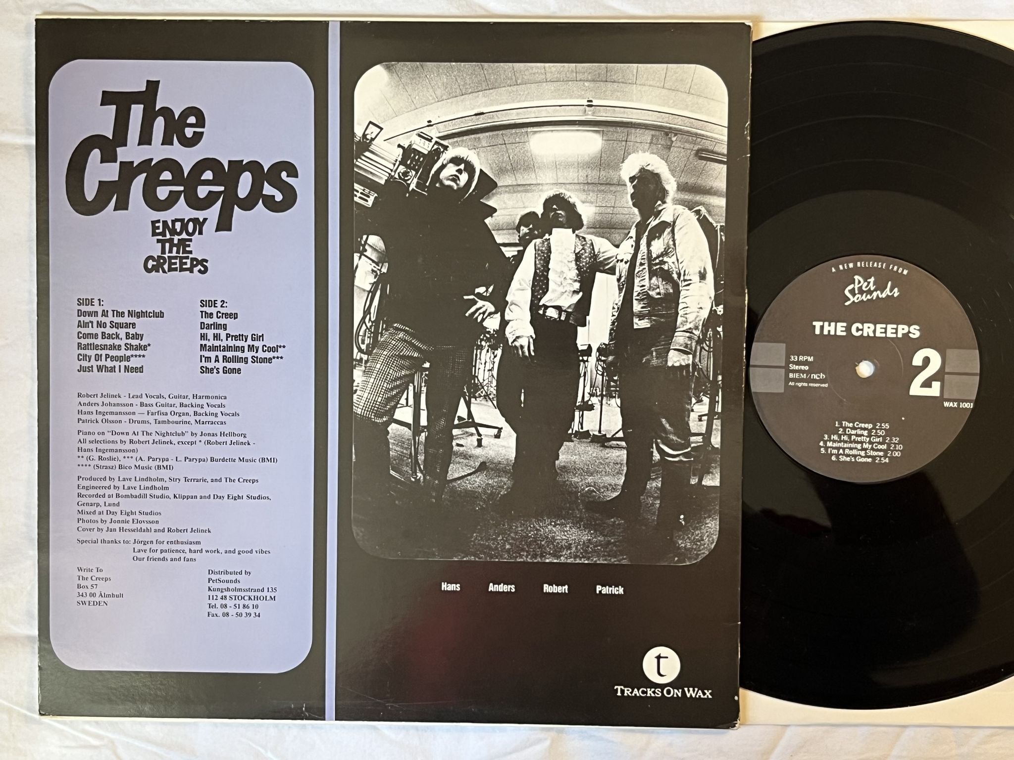 Omslagsbild för skivan THE CREEPS emjoy the creeps LP re PET SOUNDS WAX 1001