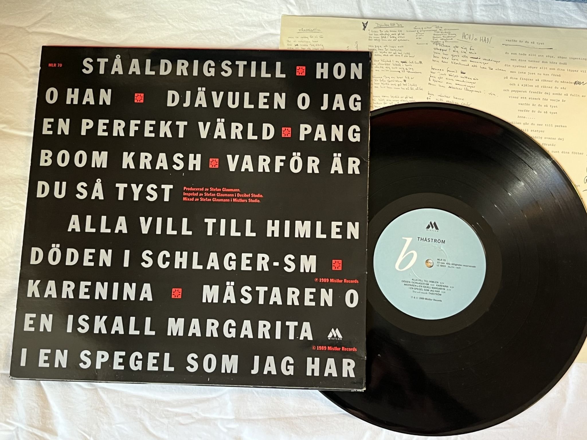 Omslagsbild för skivan THÅSTRÖM s/t LP -89 MISTLUR MLR 70